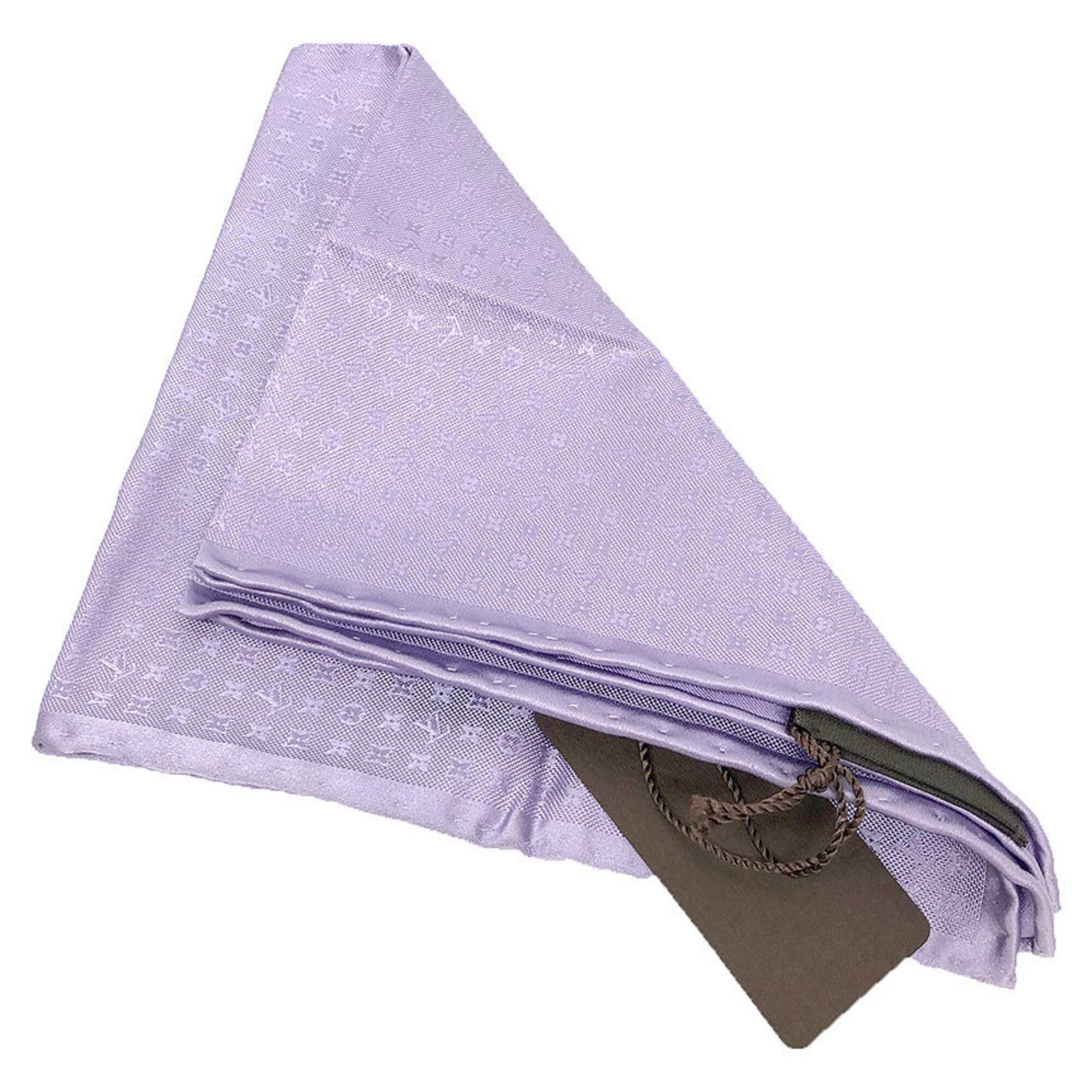 Louis Vuitton LOUIS VUITTON Monogram Scarf/Muffler M70225 Pocket Square/Neck Scarf, Purple, 100% Silk Size ONE SIZE - 2 Thumbnail