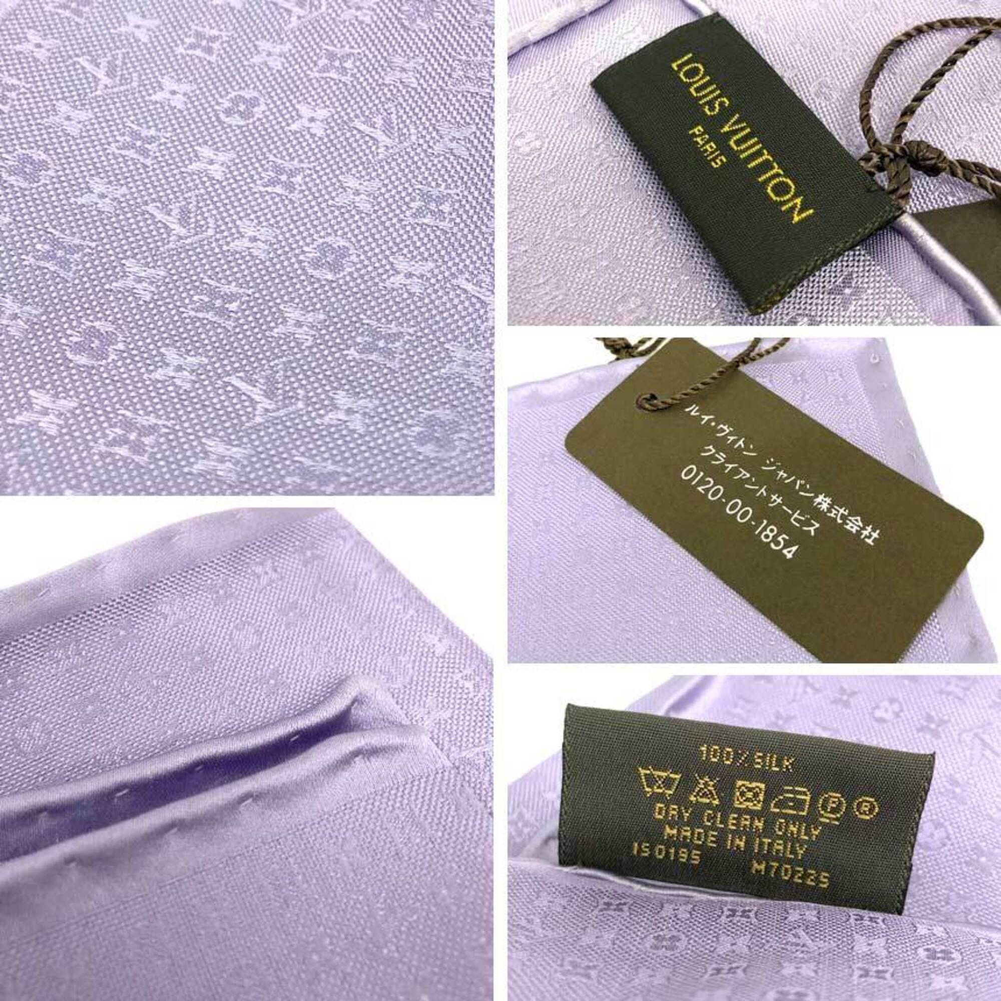 Louis Vuitton LOUIS VUITTON Monogram Scarf/Muffler M70225 Pocket Square/Neck Scarf, Purple, 100% Silk Size ONE SIZE - 3 Thumbnail