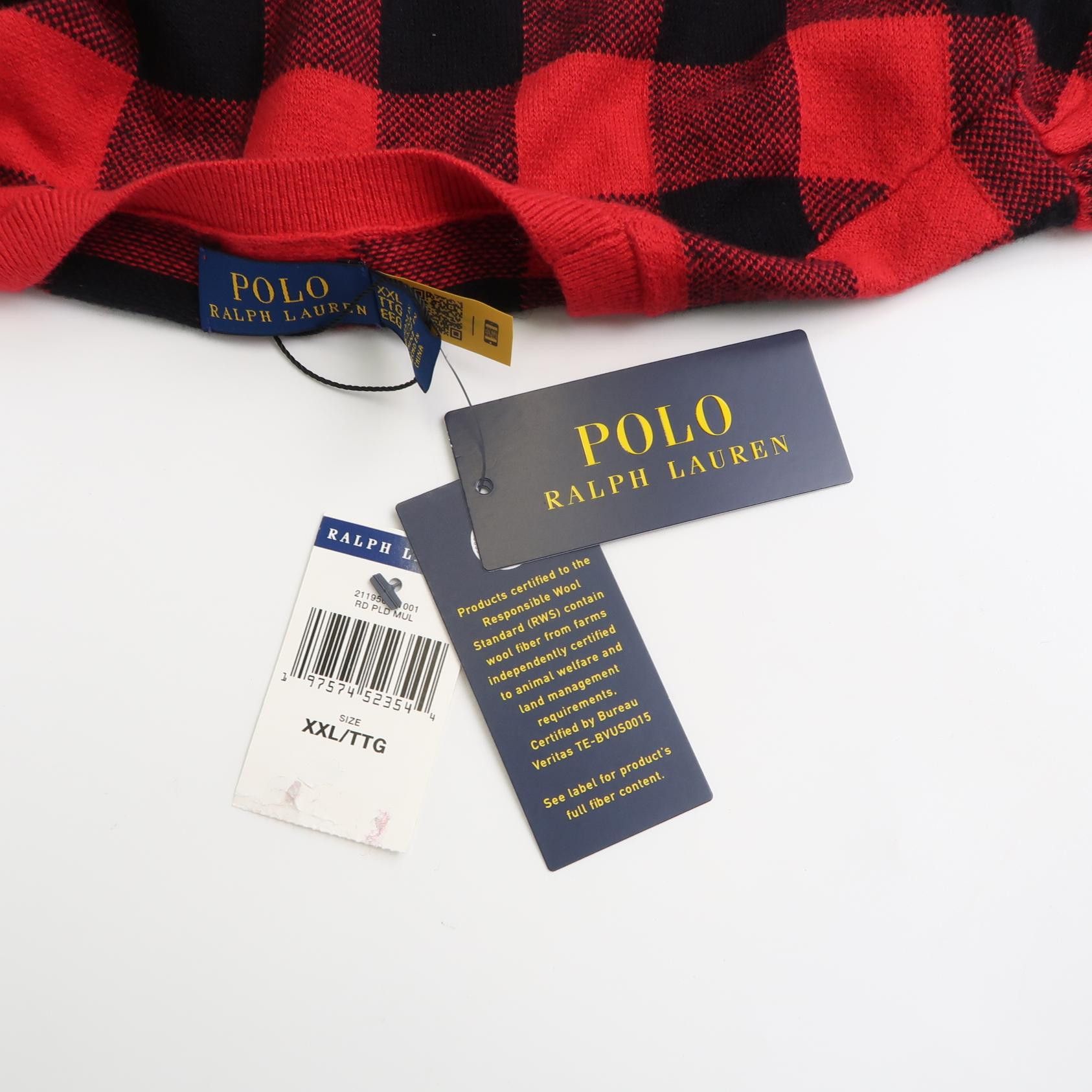 Polo Ralph Lauren Polo Ralph Lauren Red Black Plaid Sweater XXL Size US XXL / EU 58 / 5 - 4 Thumbnail