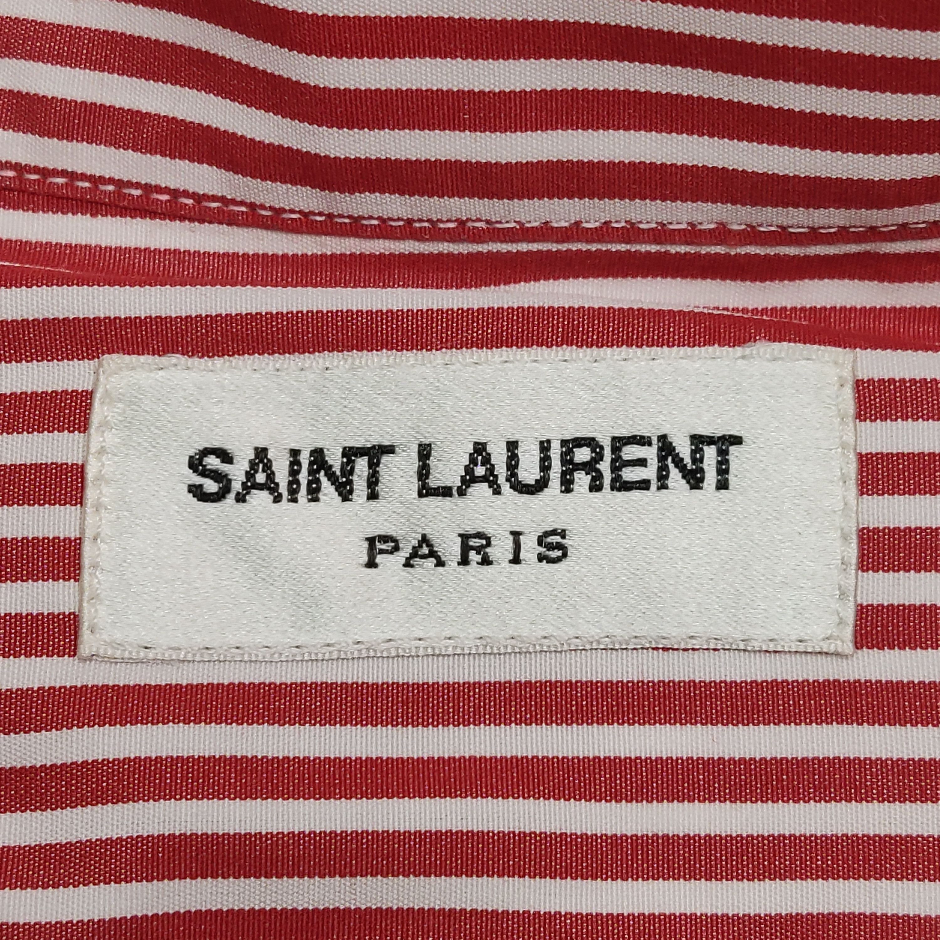 Saint Laurent Paris Saint Laurent Striped Button Up Shirt Size M Size US M / EU 48-50 / 2 - 6 Thumbnail