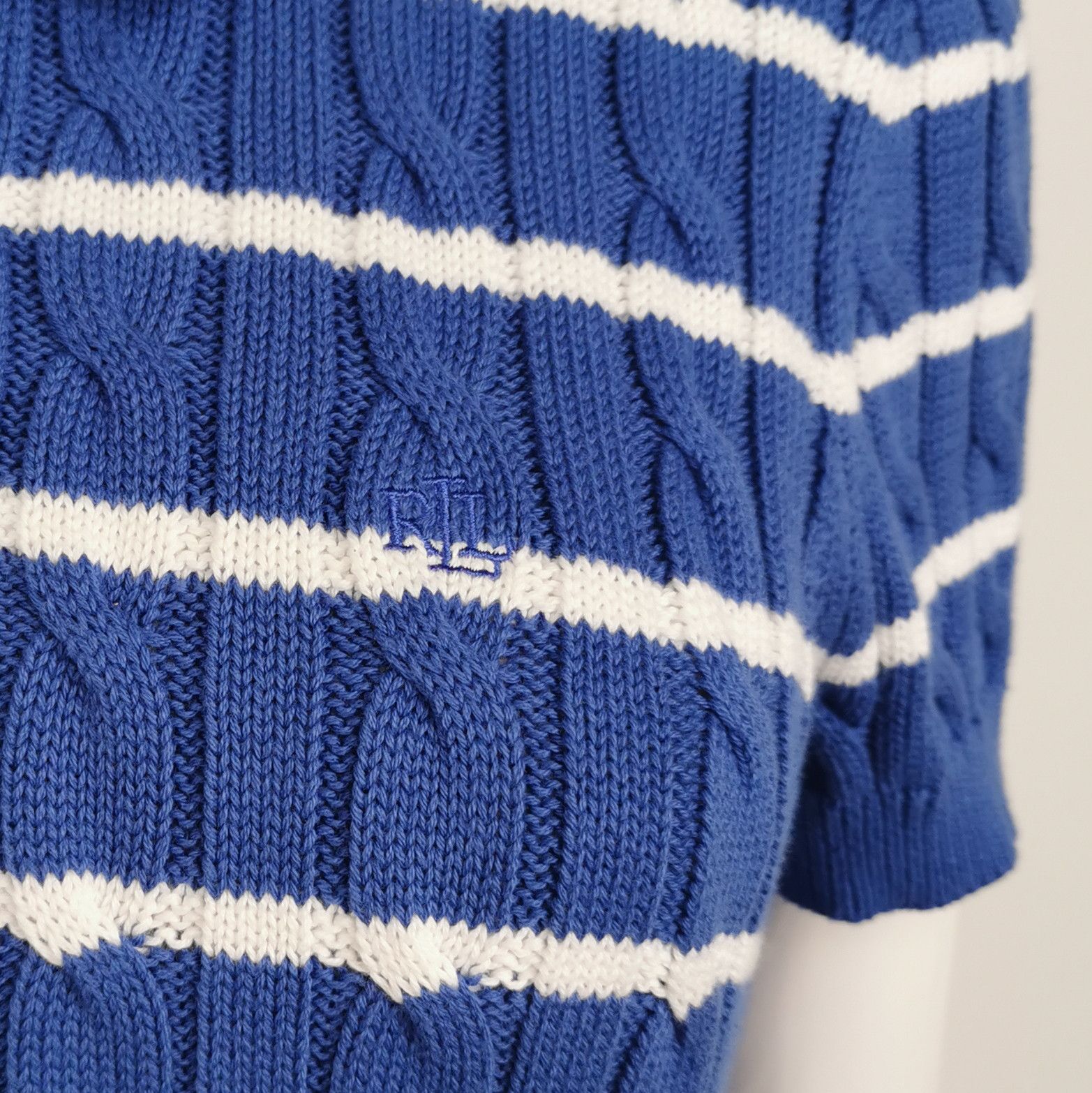 Lauren Ralph Lauren Lauren Ralph Lauren Blue Striped Knit Polo Size M Size M / US 6-8 / IT 42-44 - 3 Thumbnail