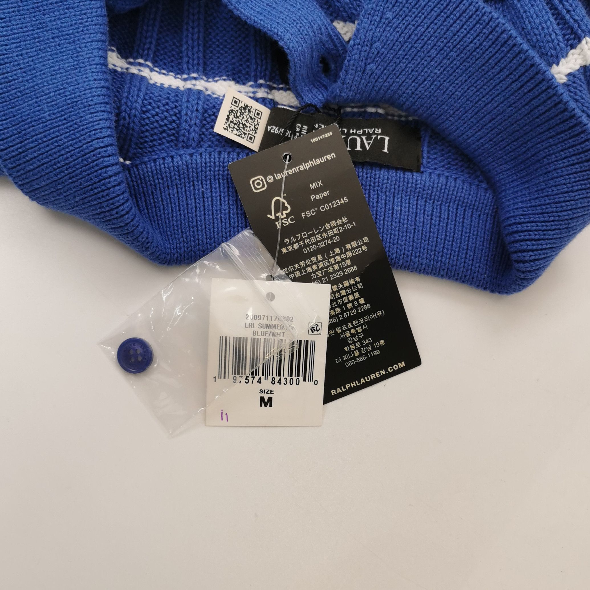 Lauren Ralph Lauren Lauren Ralph Lauren Blue Striped Knit Polo Size M Size M / US 6-8 / IT 42-44 - 4 Thumbnail