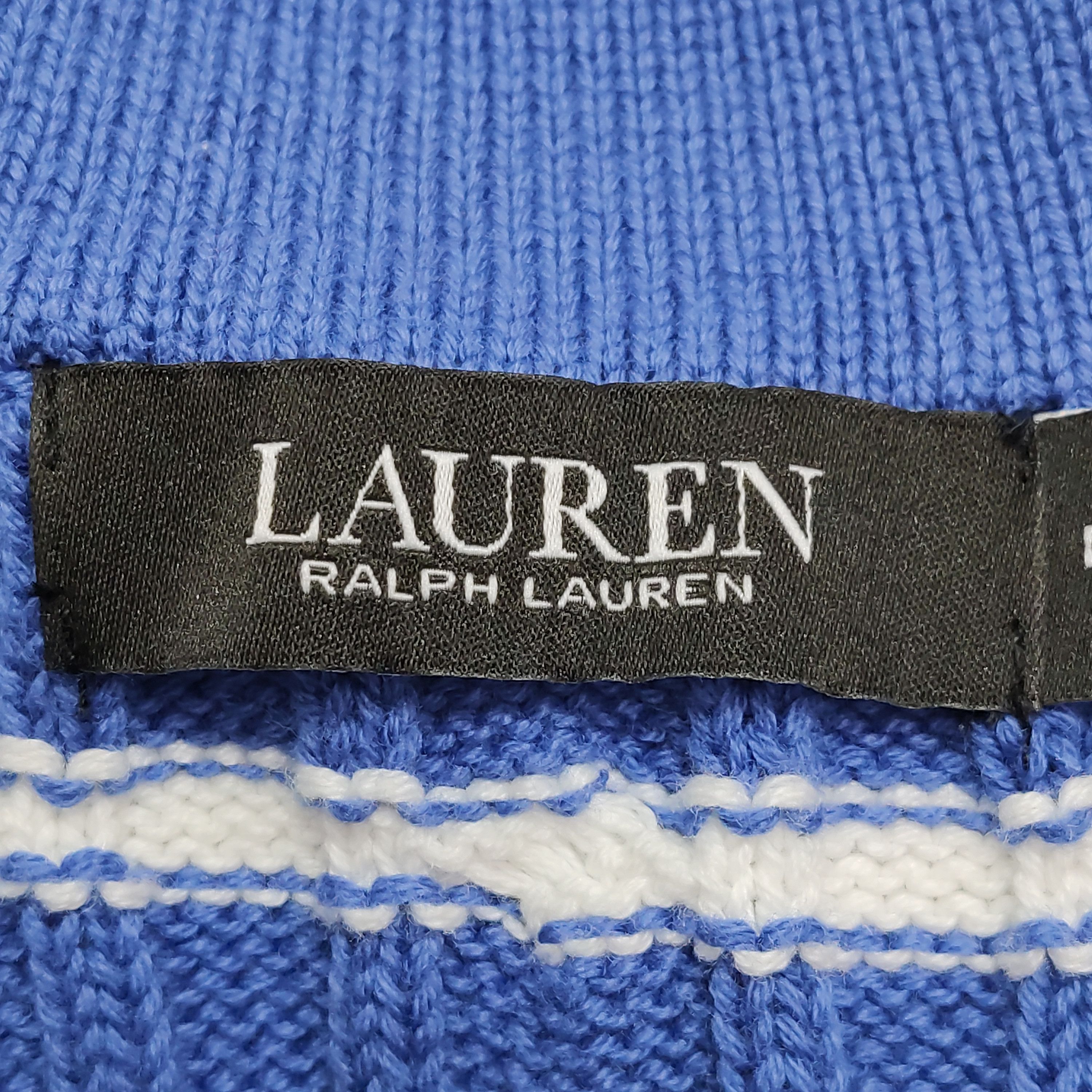 Lauren Ralph Lauren Lauren Ralph Lauren Blue Striped Knit Polo Size M Size M / US 6-8 / IT 42-44 - 5 Thumbnail