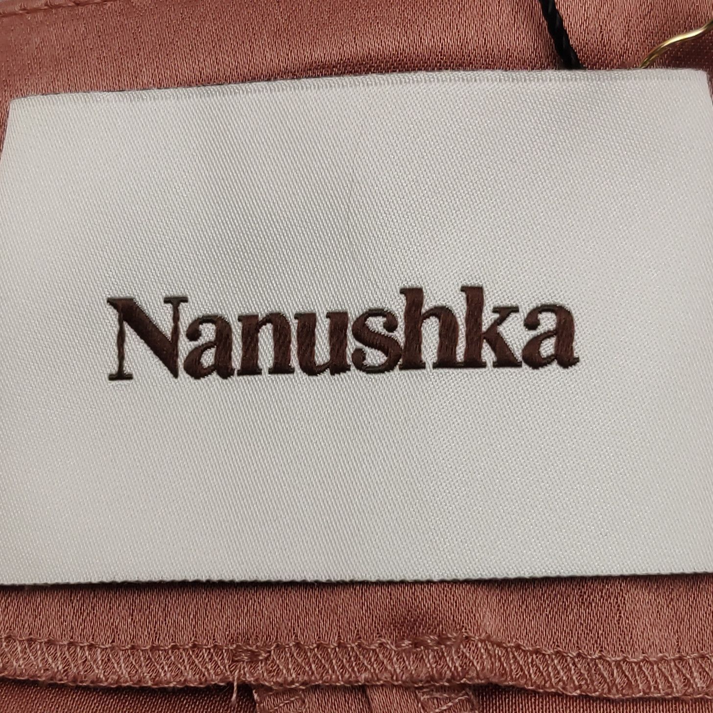 Nanushka Nanushka Brown Satin Wrap Midi Skirt Size 22 Size 22" - 5 Thumbnail