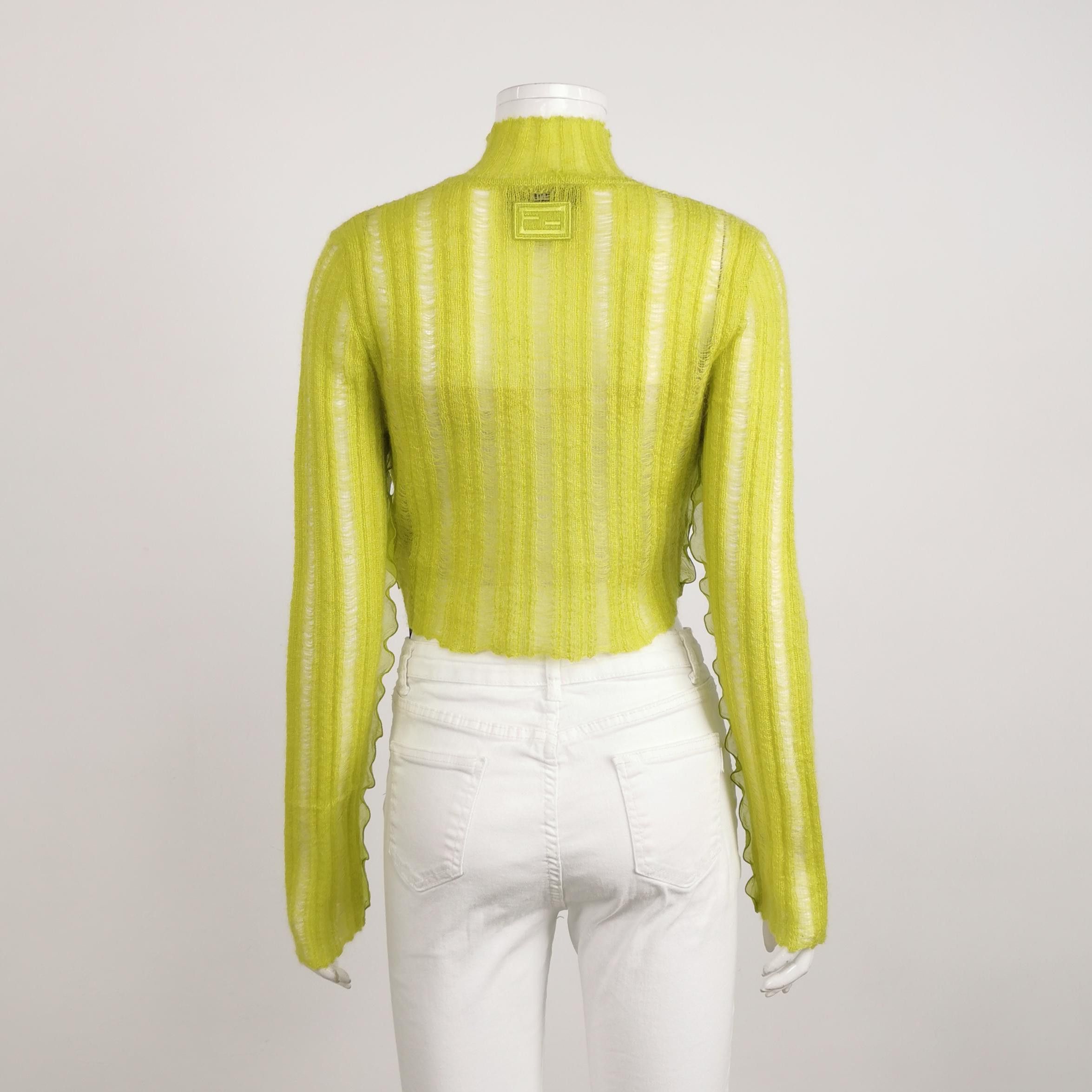 Fendi Fendi Mohair Blend High Neck Knit Top Size IT 38 Size XS / US 0-2 / IT 36-38 - 2 Thumbnail