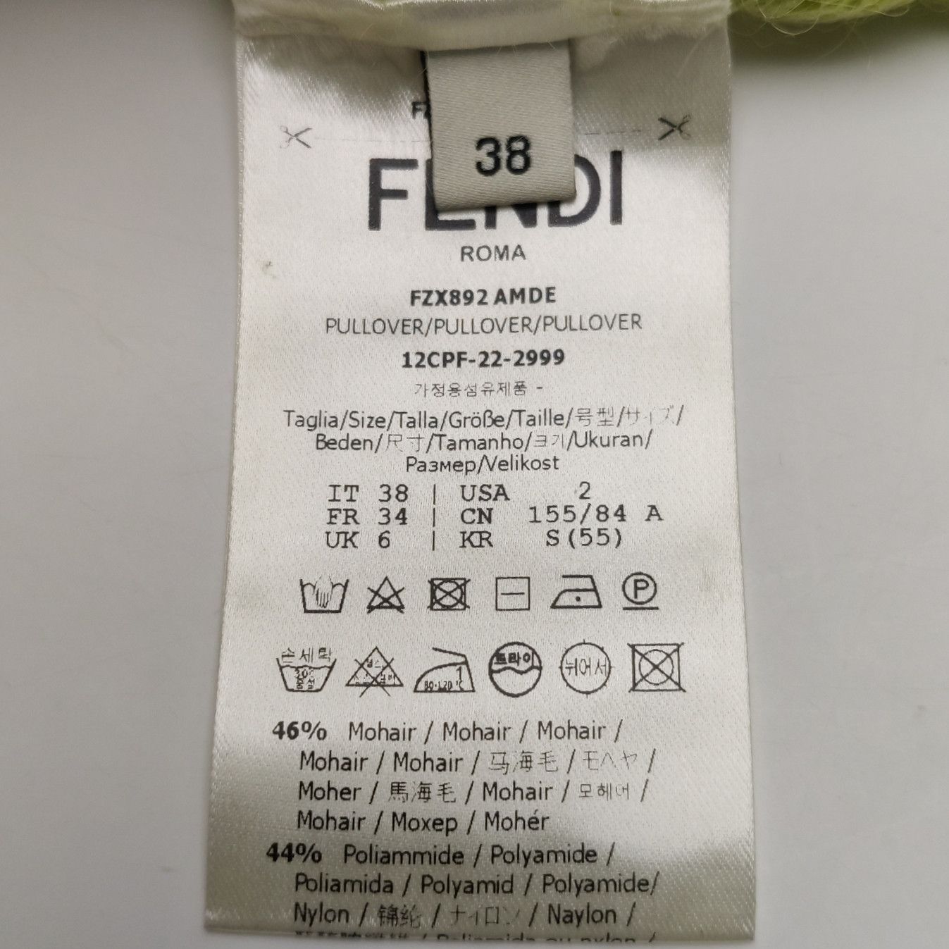 Fendi Fendi Mohair Blend High Neck Knit Top Size IT 38 Size XS / US 0-2 / IT 36-38 - 8 Thumbnail