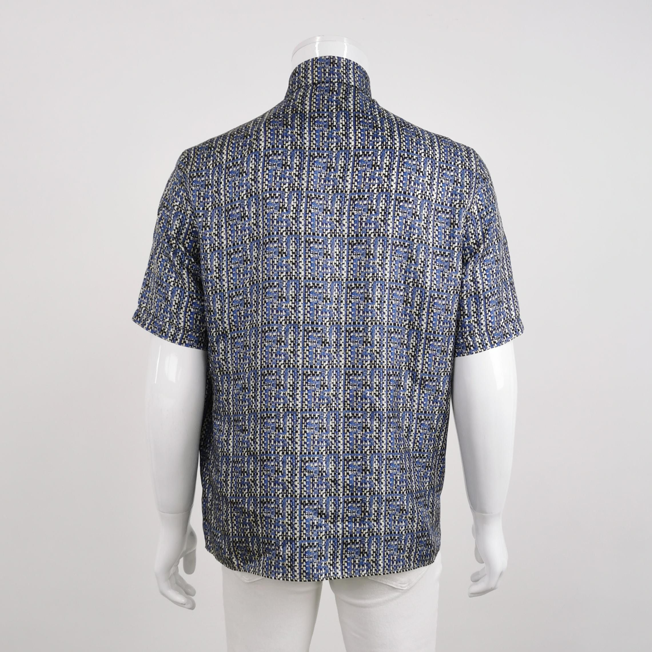 Fendi Fendi Geometric Print Silk Button Up Shirt IT 38 Size XS / US 0-2 / IT 36-38 - 2 Thumbnail