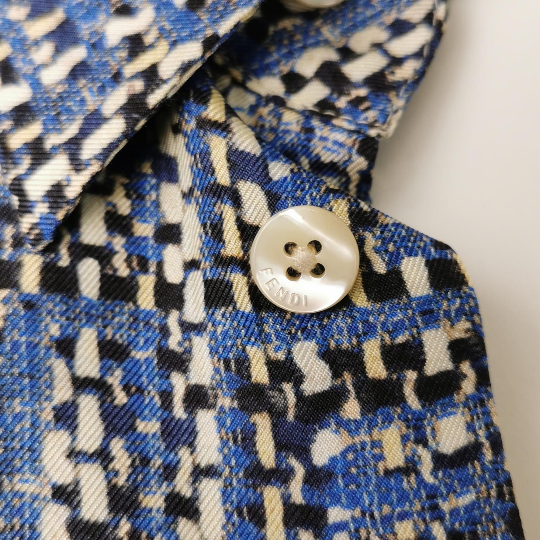 Fendi Fendi Geometric Print Silk Button Up Shirt IT 38 Size XS / US 0-2 / IT 36-38 - 3 Thumbnail