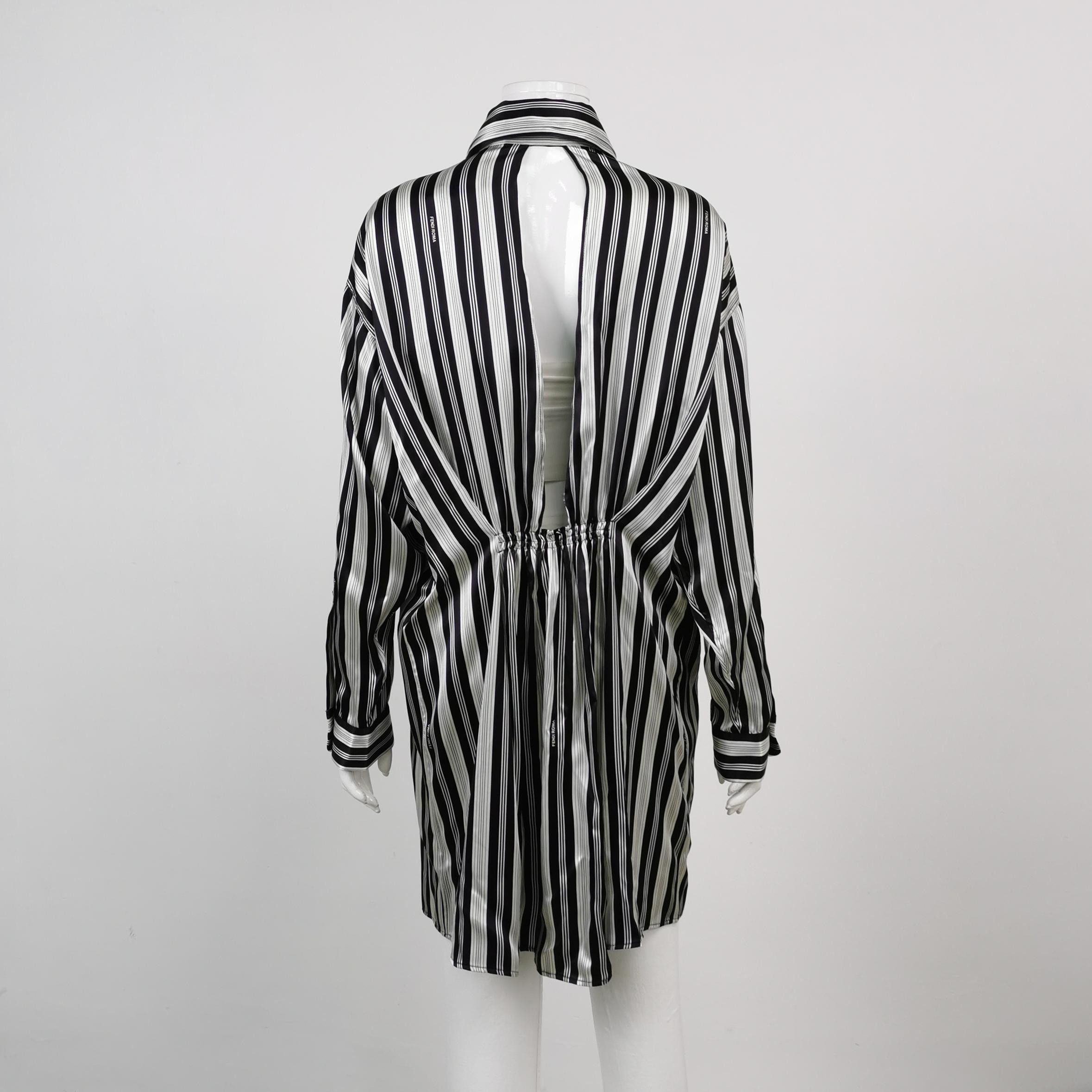 Fendi Fendi Striped Silk Mini Dress IT 40 Size S / US 4 / IT 40 - 2 Thumbnail