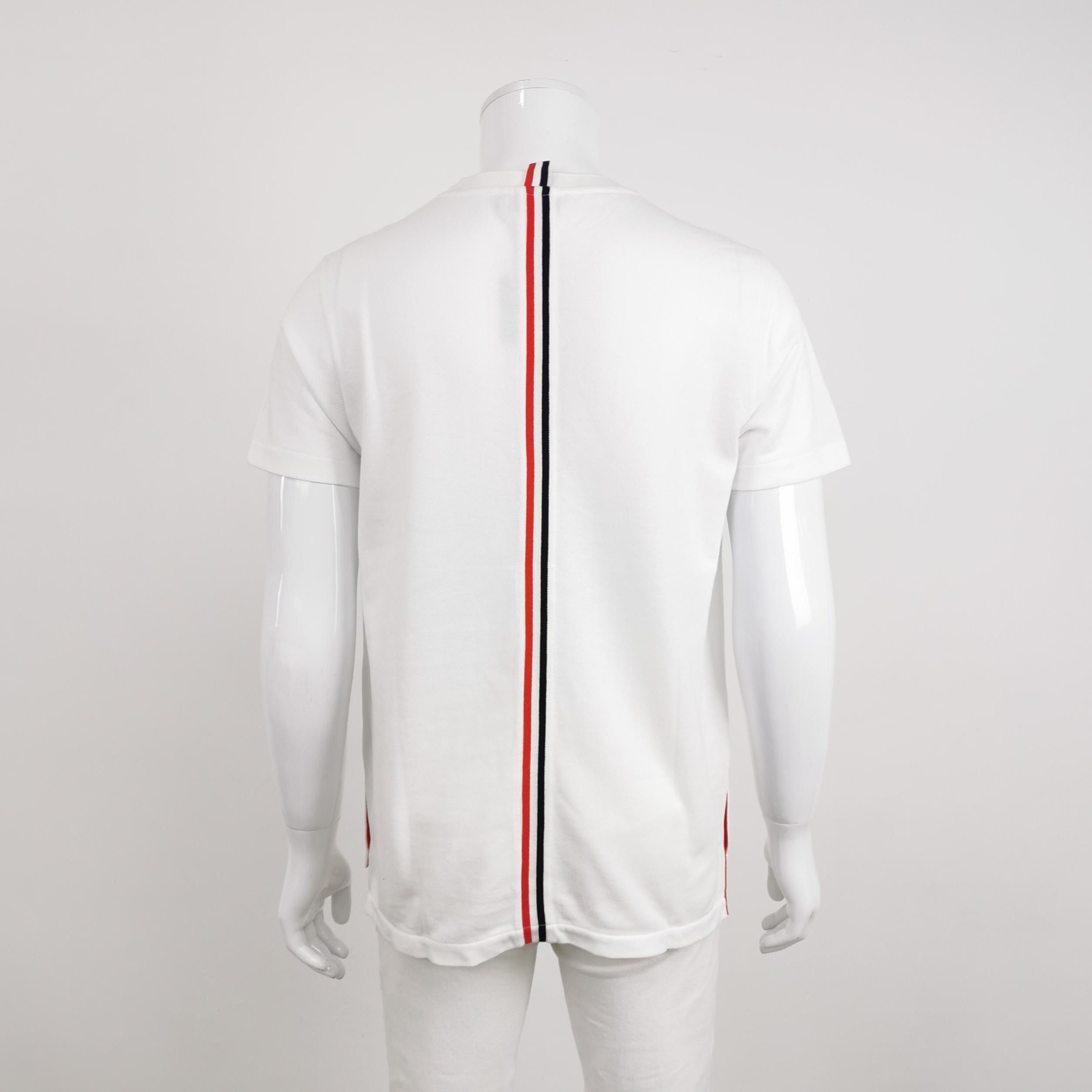 Thom Browne Thom Browne Pique Back Stripe T-Shirt Size M Size US M / EU 48-50 / 2 - 2 Thumbnail