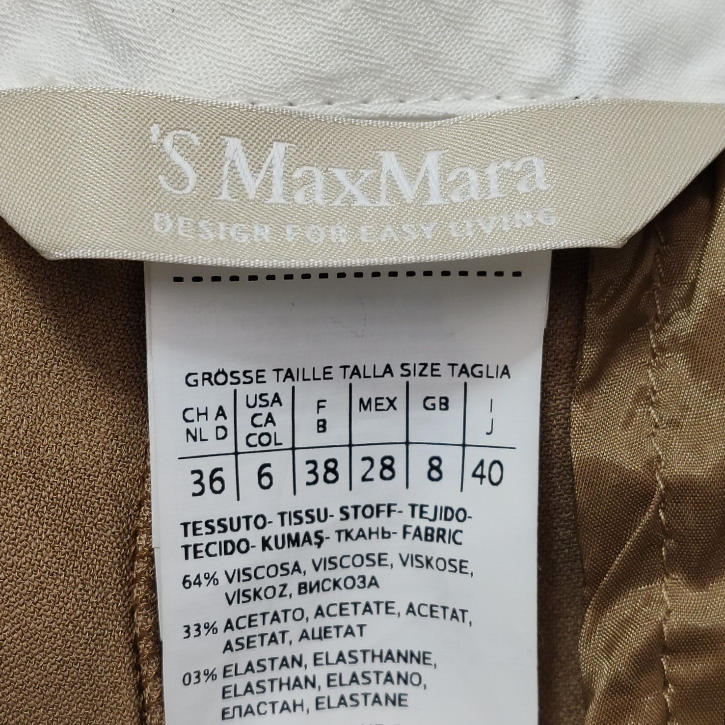 Max Mara 'S Max Mara Beige Pants Size 6 (US) Size 27" / US 4 / IT 40 - 7 Thumbnail