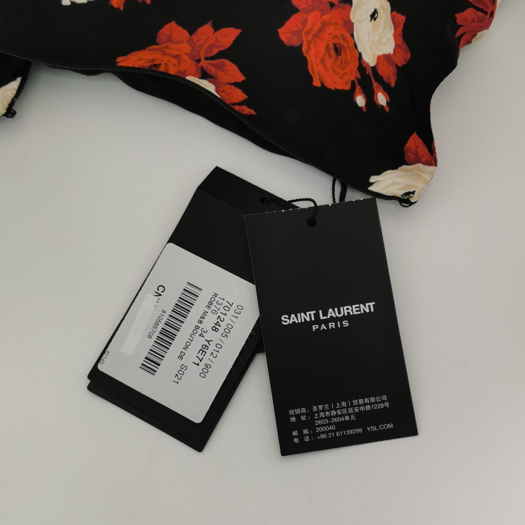 Saint Laurent Paris Saint Laurent Floral Print Mini Dress Size 34 Size XS / US 0-2 / IT 36-38 - 4 Thumbnail