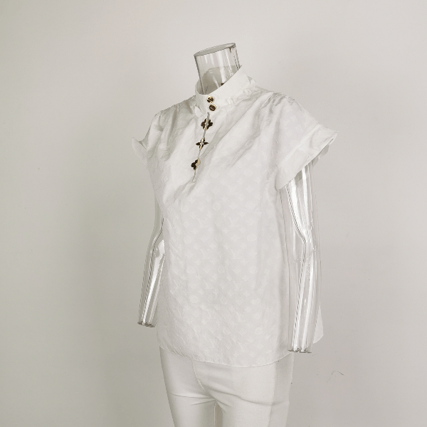 Louis Vuitton Louis Vuitton Monogram White Blouse Size FR 38 Size S / US 4 / IT 40 - 2 Thumbnail