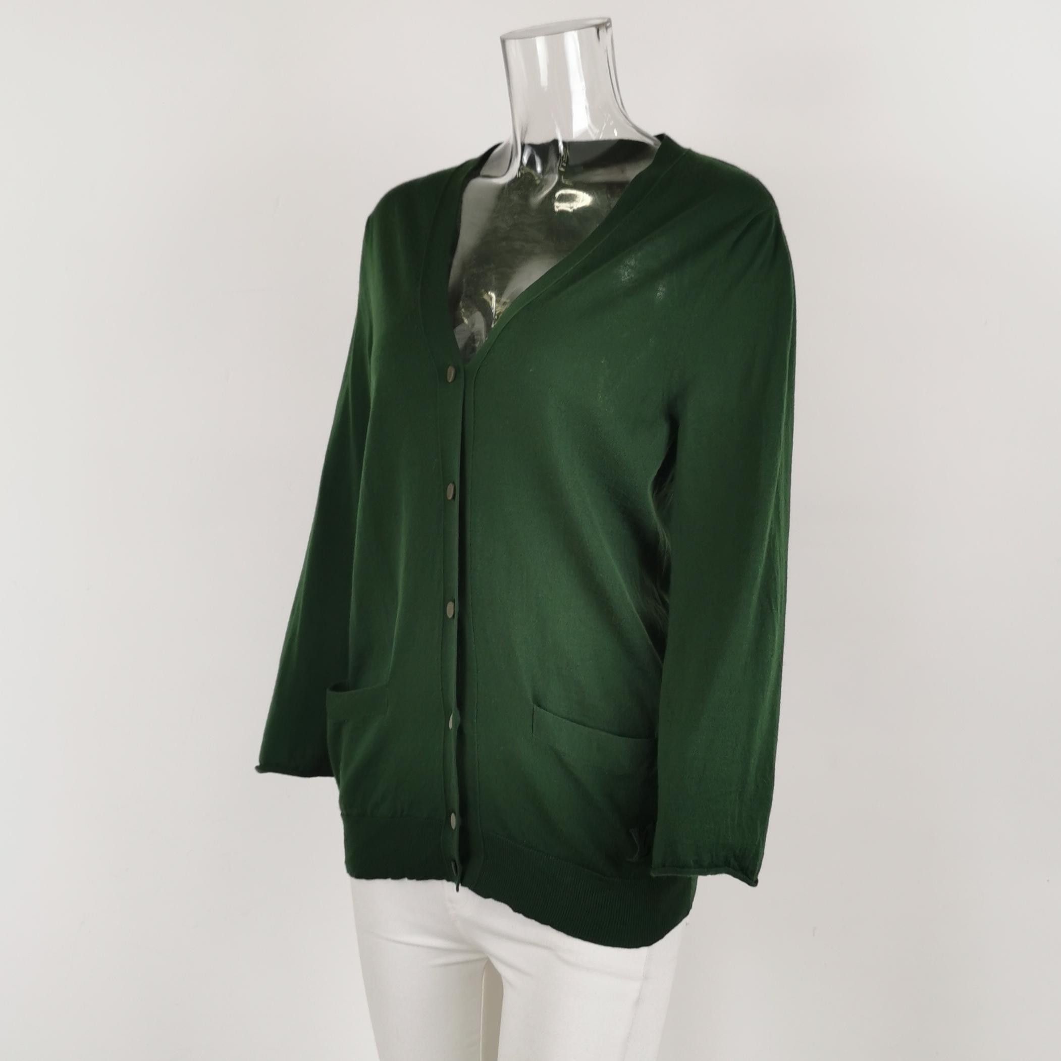 Louis Vuitton Louis Vuitton Green Wool V-Neck Cardigan Size M Size M / US 6-8 / IT 42-44 - 2 Thumbnail