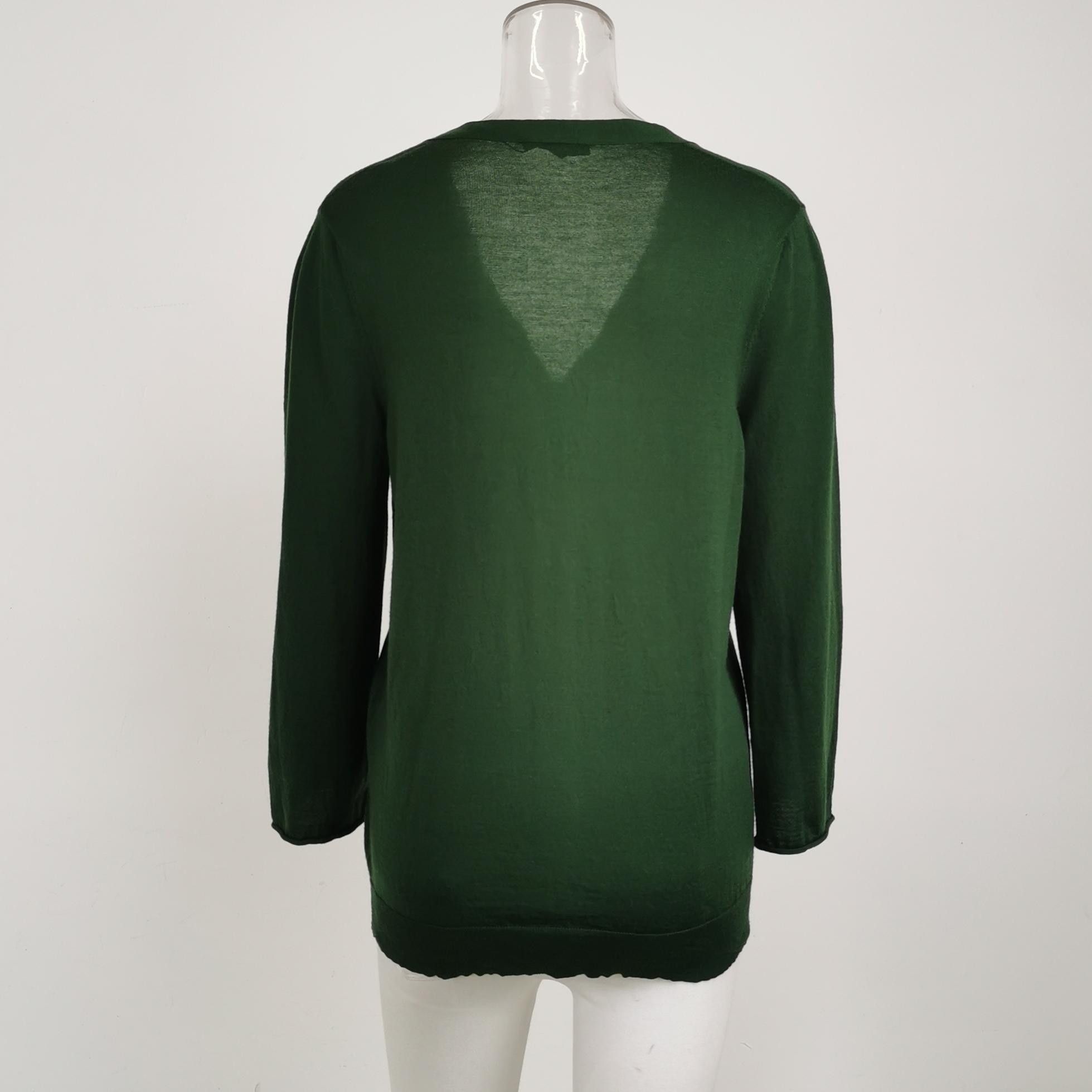 Louis Vuitton Louis Vuitton Green Wool V-Neck Cardigan Size M Size M / US 6-8 / IT 42-44 - 3 Thumbnail