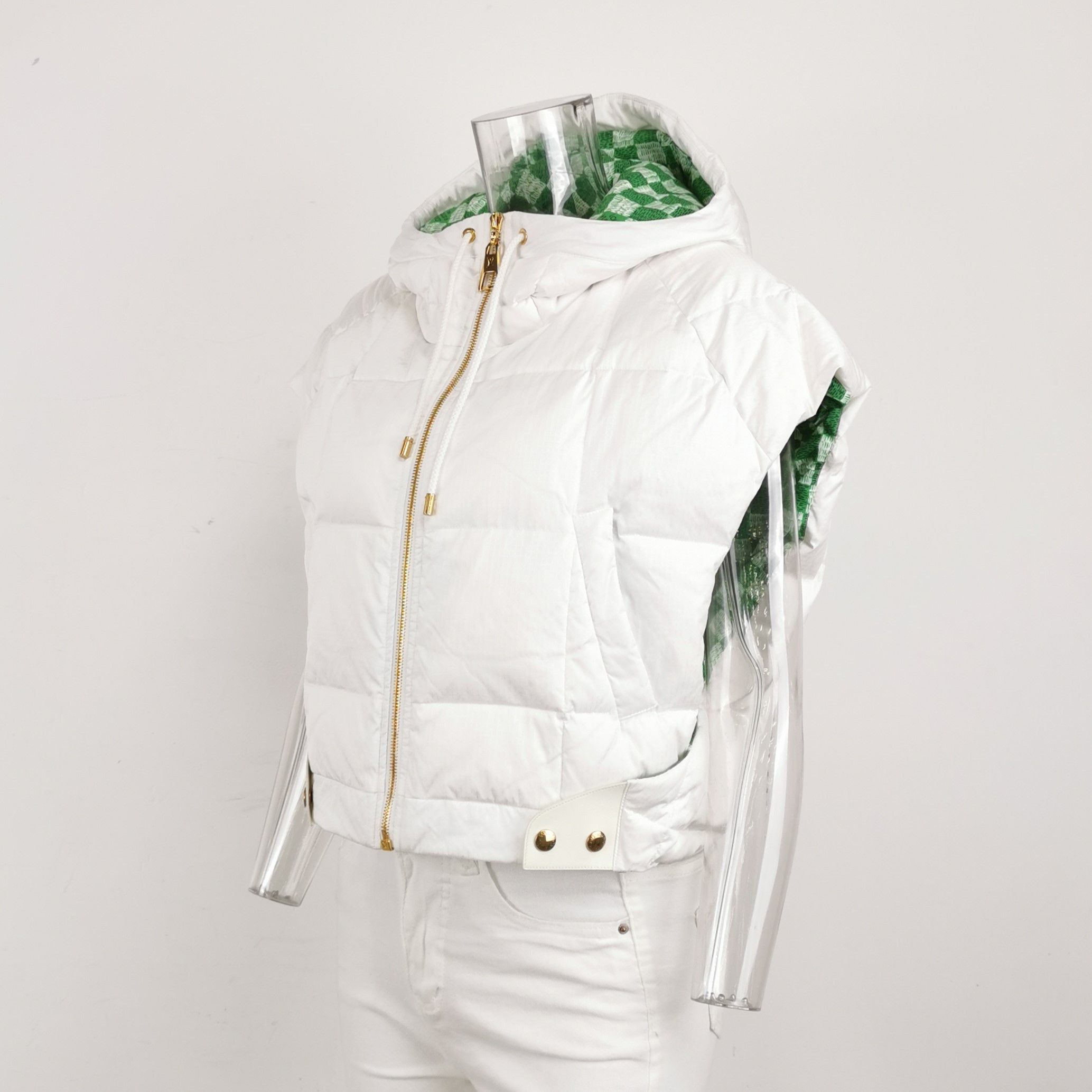 Louis Vuitton Louis Vuitton Green Check Hooded Down Vest Size 42 Size M / US 6-8 / IT 42-44 - 2 Thumbnail