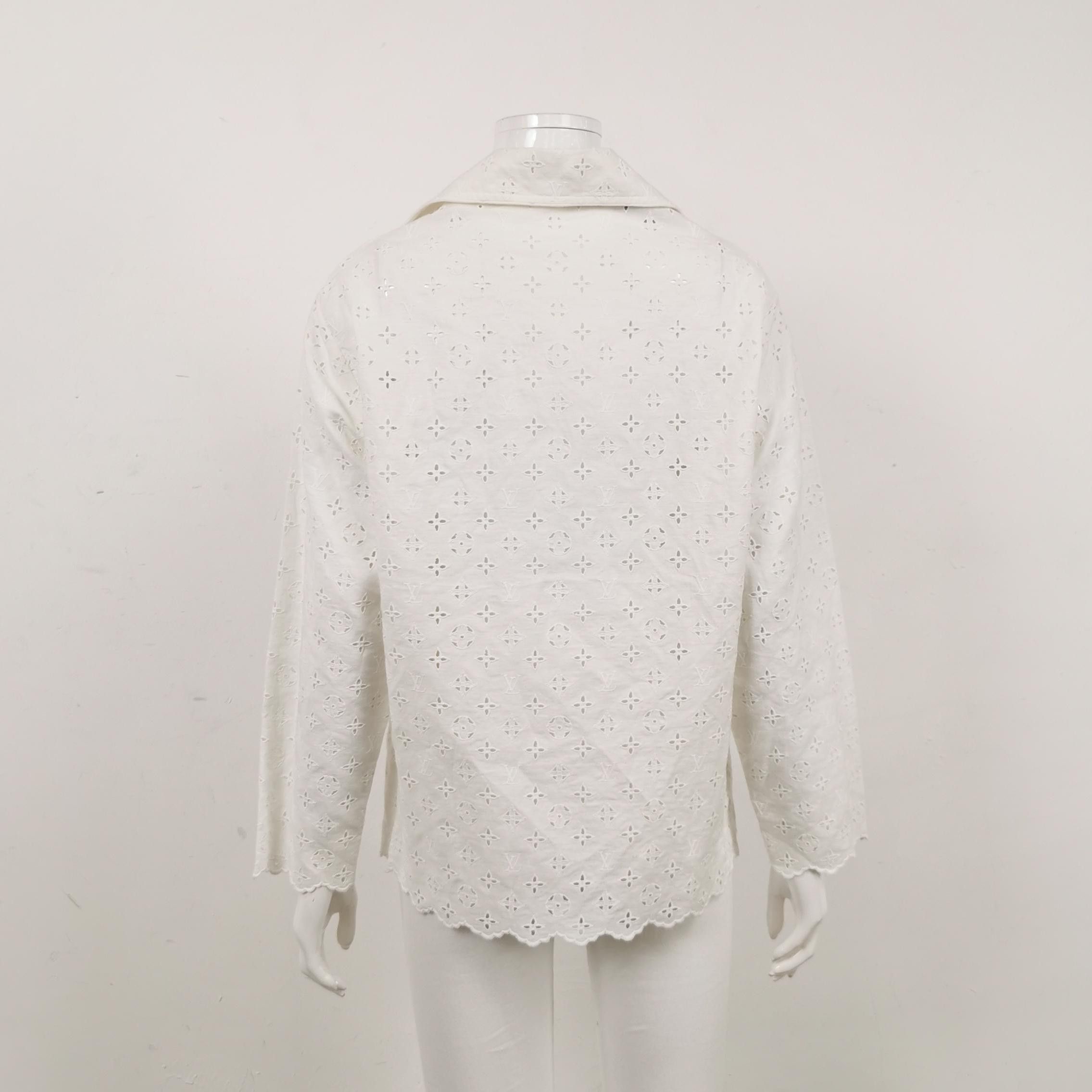 Louis Vuitton Louis Vuitton Monogram Eyelet Button Up Shirt Size 34 Size XS / US 0-2 / IT 36-38 - 2 Thumbnail