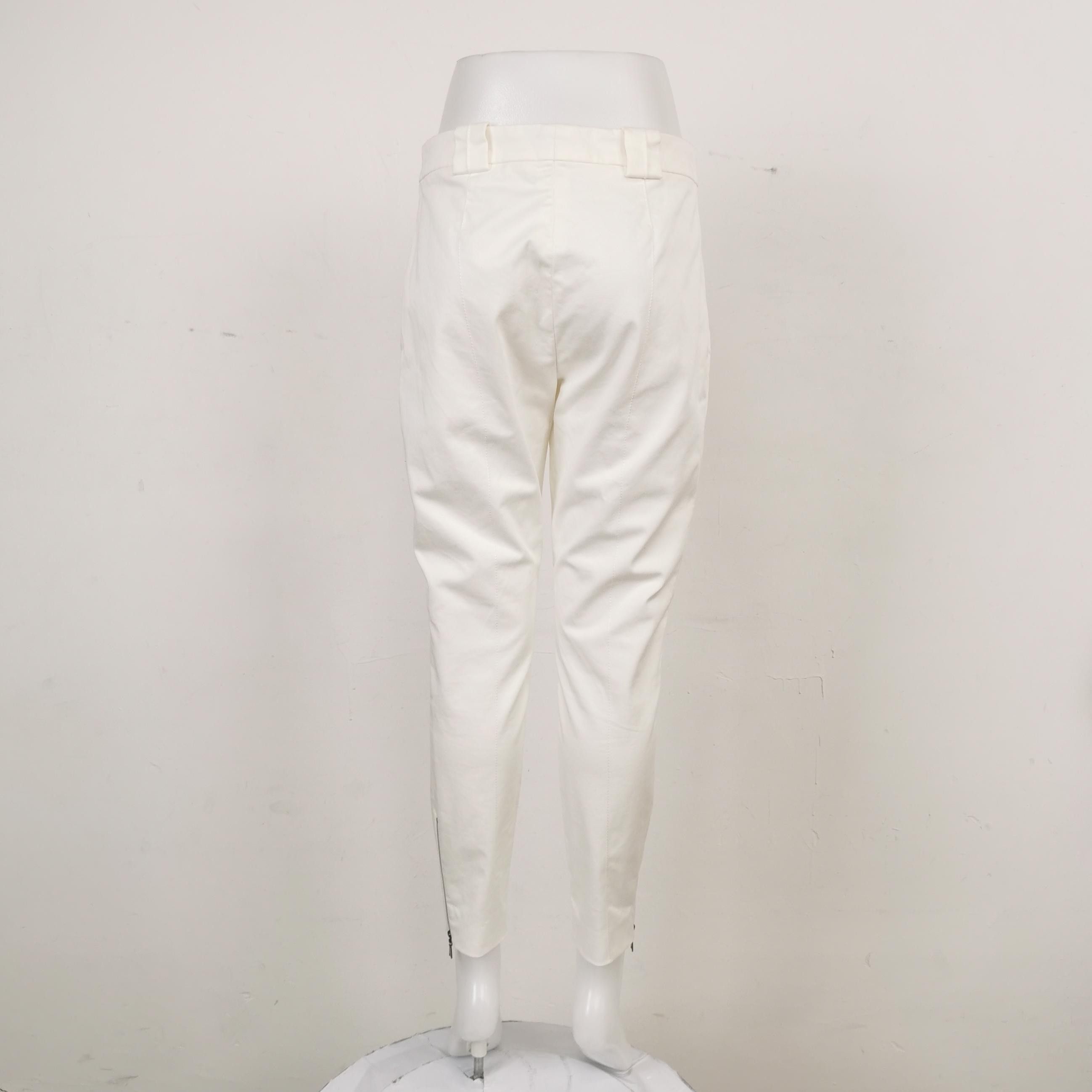 Louis Vuitton Louis Vuitton White Cotton Pants Size 38 Size 27" / US 4 / IT 40 - 2 Thumbnail