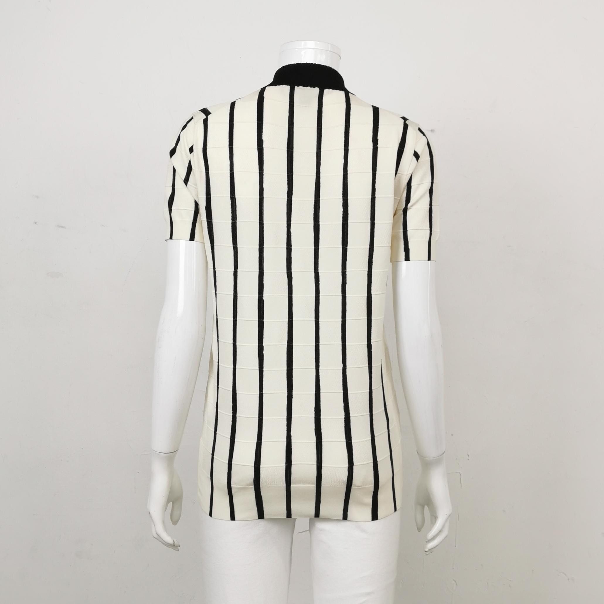 Louis Vuitton Louis Vuitton Striped Knit Zip Polo Size M Size M / US 6-8 / IT 42-44 - 2 Thumbnail
