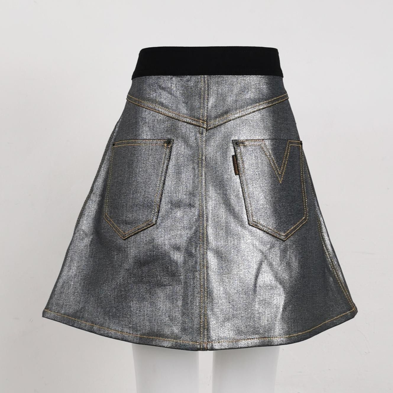 Louis Vuitton Louis Vuitton Metallic Cotton Mini Skirt Size 38 Size 27" / US 4 / IT 40 - 2 Thumbnail