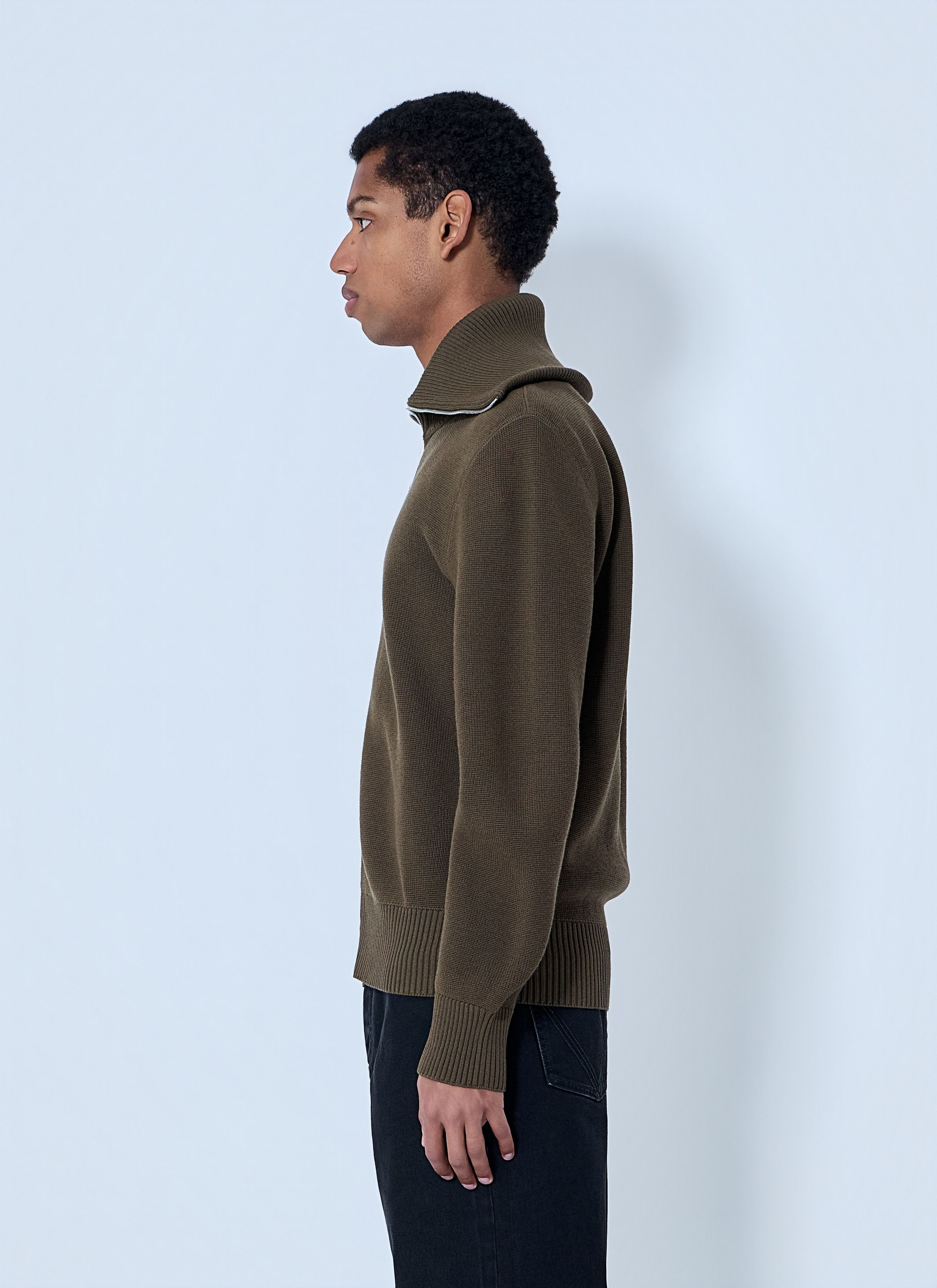 Bottega Veneta Zip-Front High Collar Cardigan Size US S / EU 44-46 / 1 - 3 Thumbnail