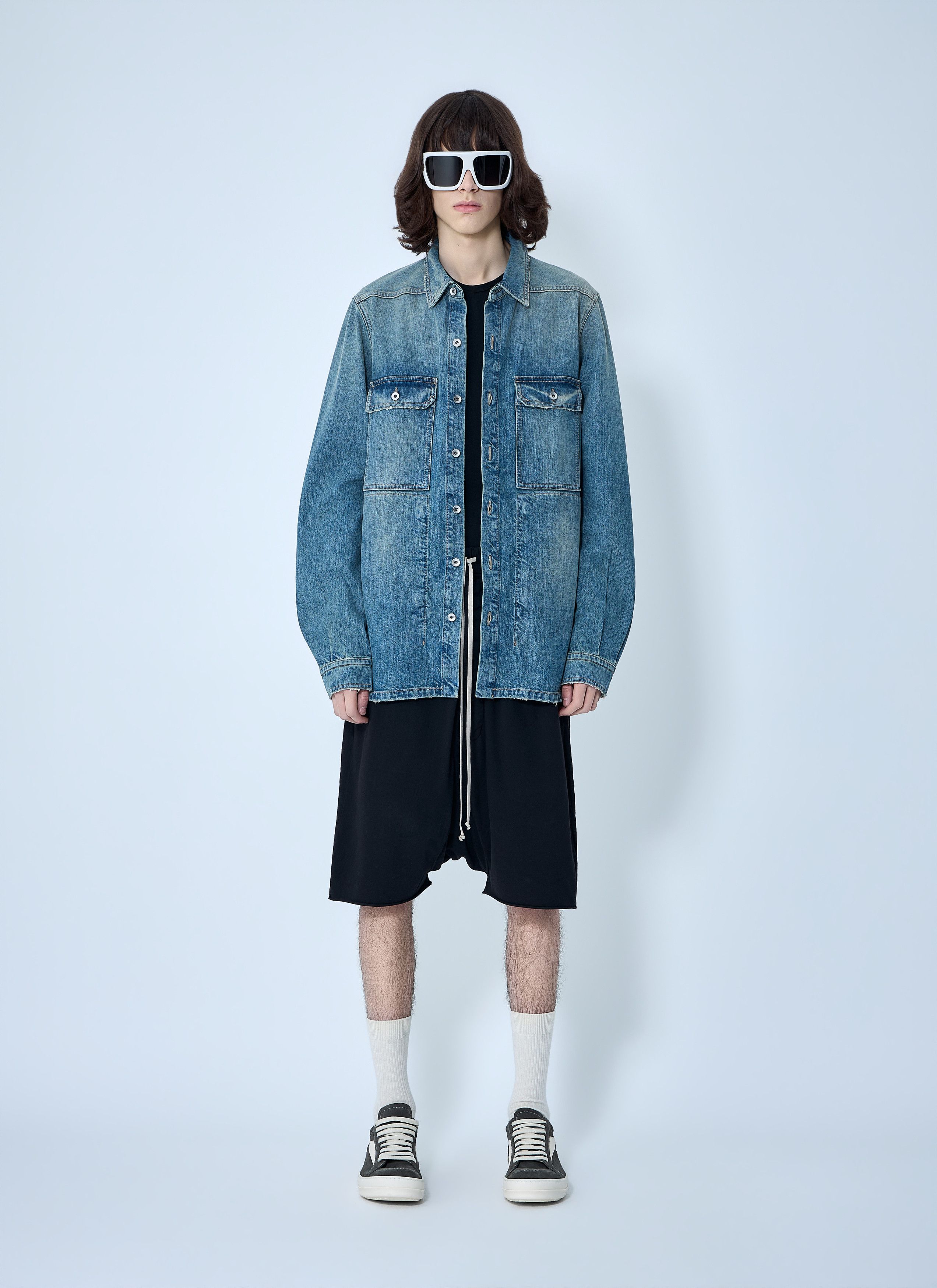 Rick Owens Drkshdw Denim Overshirt Jacket Size US XL / EU 56 / 4 - 2 Thumbnail