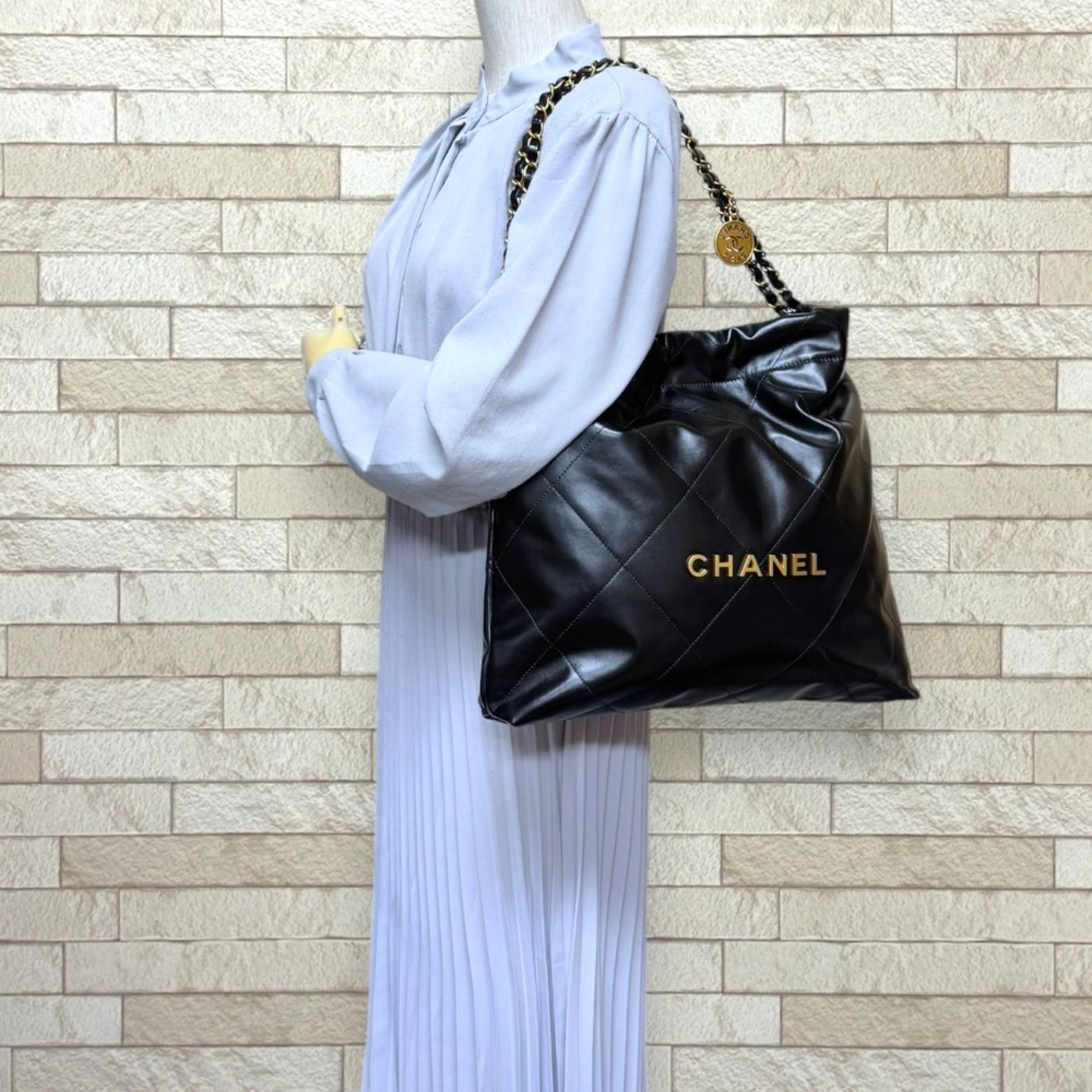 Chanel Chanel 22 Small Shoulder Bag, AS3260, Black, Women's, Chain Size ONE SIZE - 2 Thumbnail