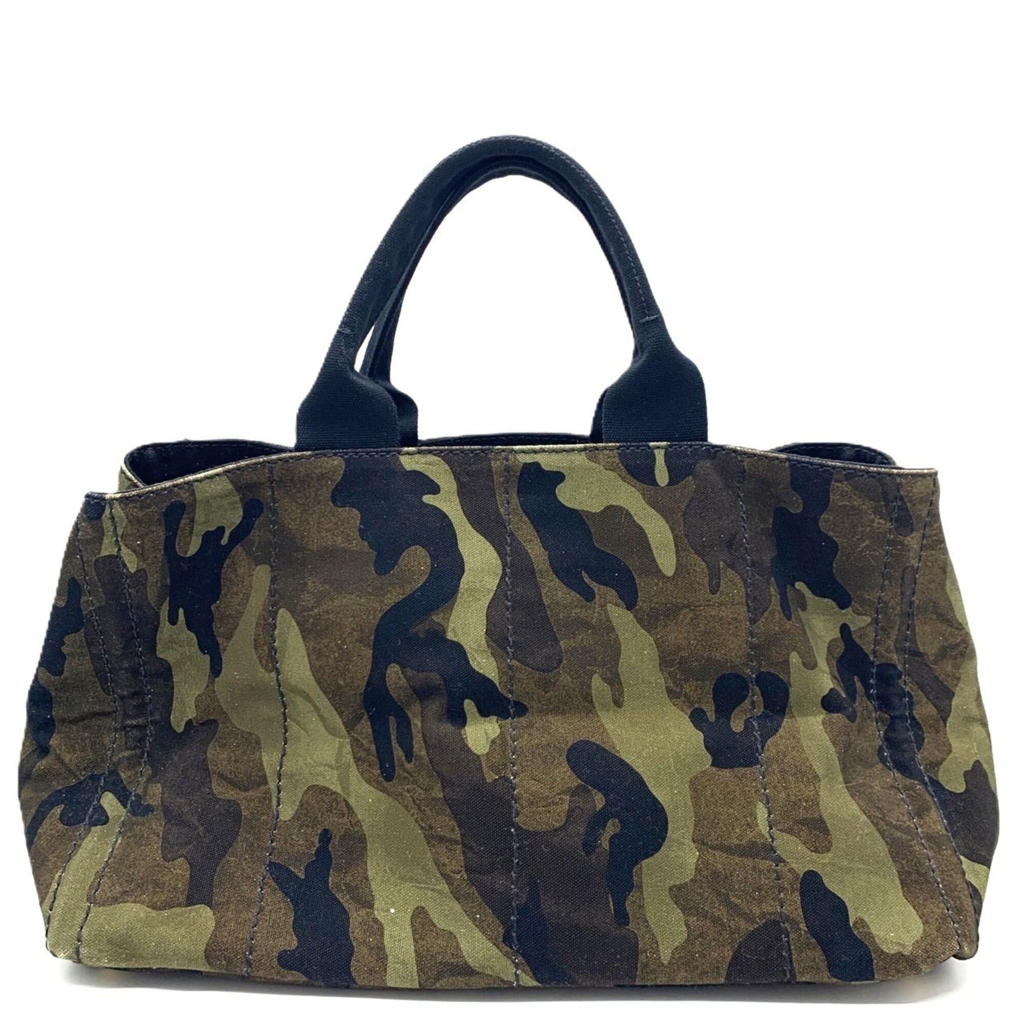 Prada Prada Canapa Camouflage Tote Bag BN2020 Canvas Triangle Plate Women's Men's PRADA Size ONE SIZE - 2 Thumbnail
