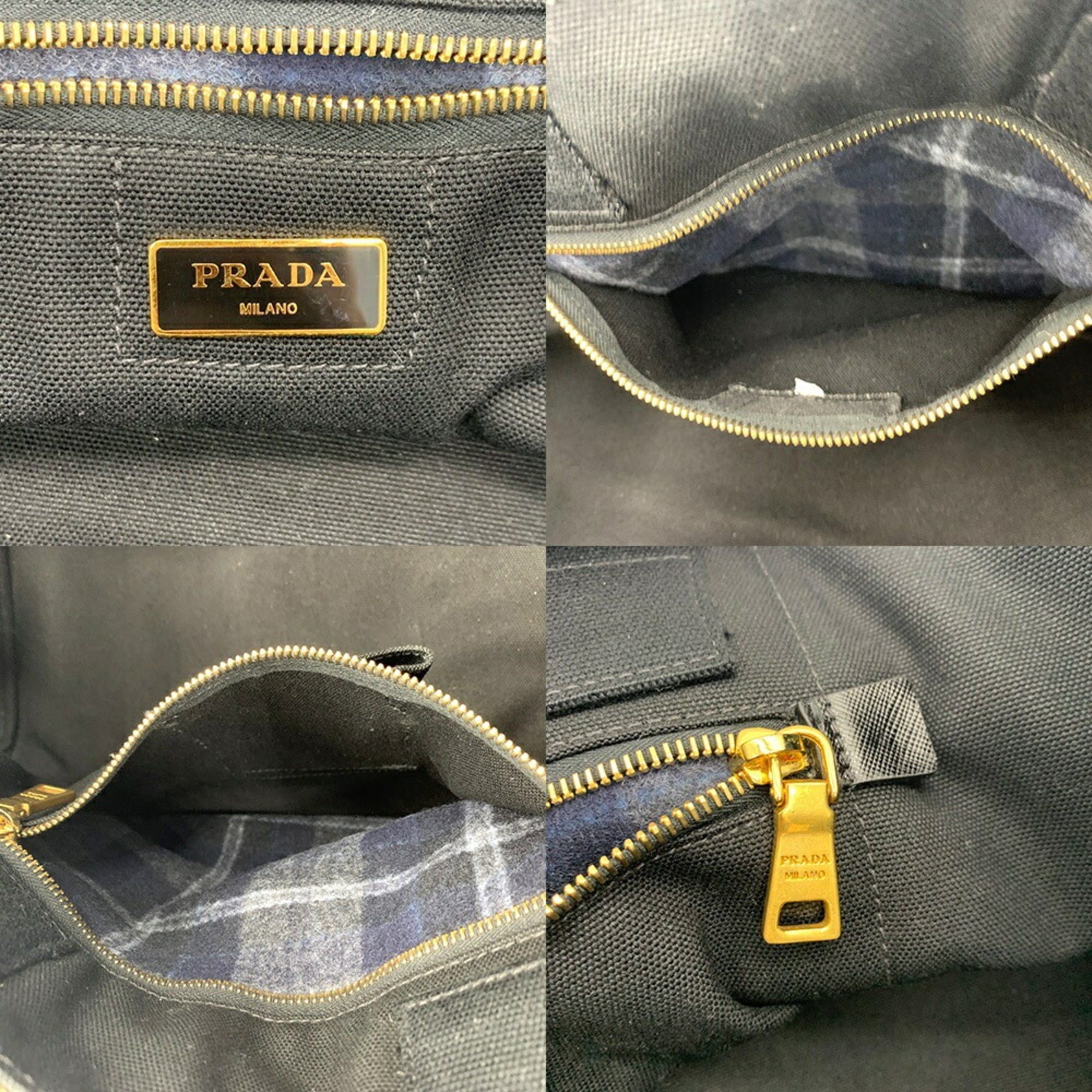 Prada Prada Canapa Camouflage Tote Bag BN2020 Canvas Triangle Plate Women's Men's PRADA Size ONE SIZE - 7 Thumbnail