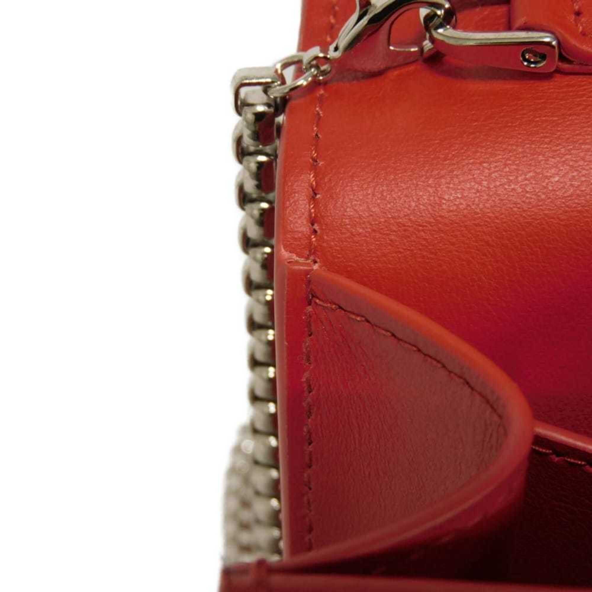 Salvatore Ferragamo Salvatore Ferragamo Shoulder Bag Double Gancini Mini Chain Calfskin 2-Way New Logo Red 218357 Women's Size ONE SIZE - 12 Thumbnail