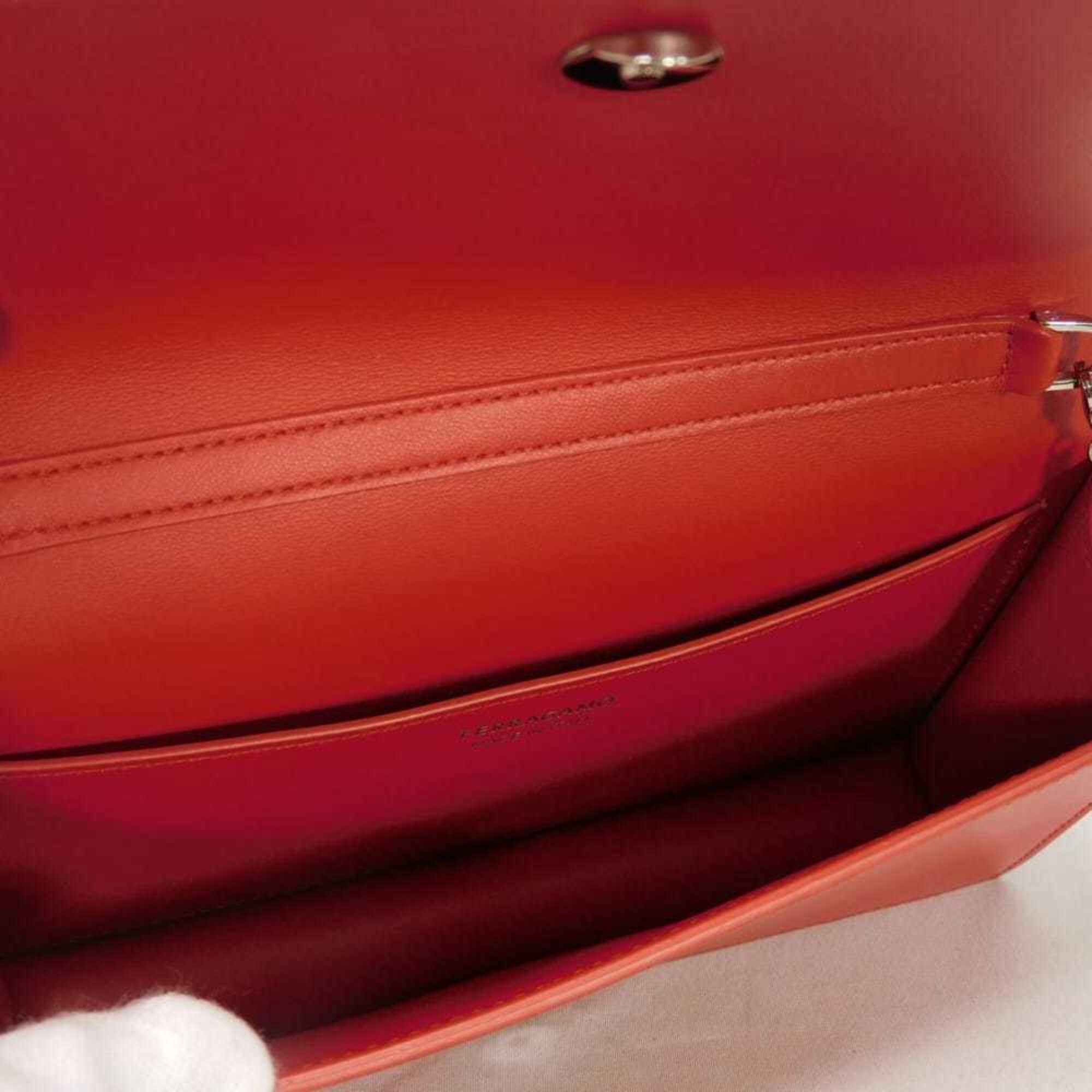 Salvatore Ferragamo Salvatore Ferragamo Shoulder Bag Double Gancini Mini Chain Calfskin 2-Way New Logo Red 218357 Women's Size ONE SIZE - 7 Thumbnail