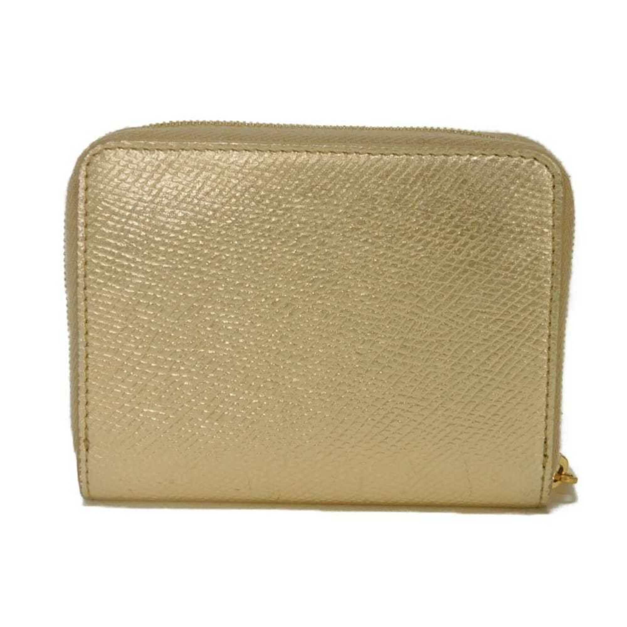 Celine Celine Coin Case, Laminated, Compact, Zip-around, New Logo, Metallic Gold, 10B663BG5.35OR, Men's & Women's Size ONE SIZE - 3 Thumbnail