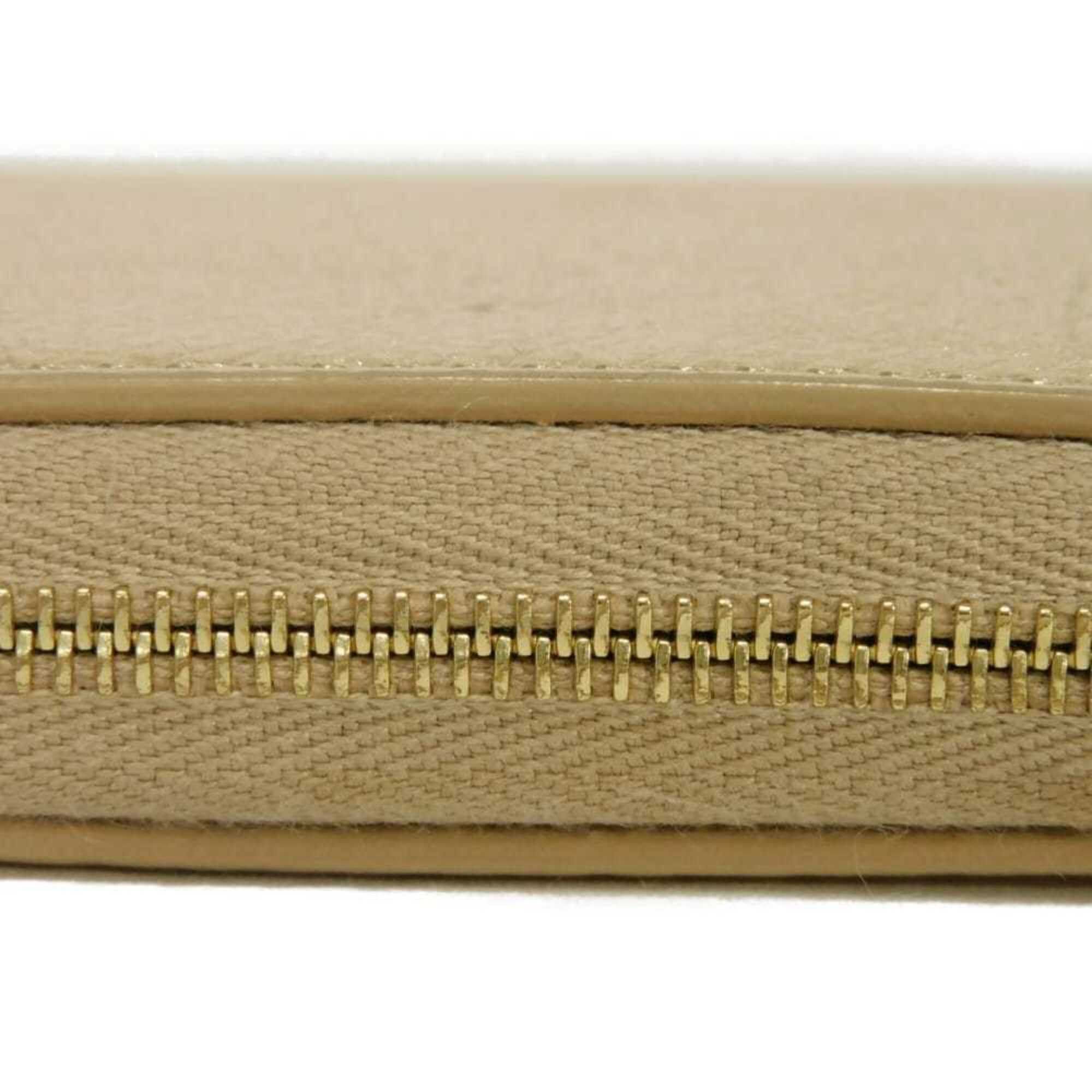 Celine Celine Coin Case, Laminated, Compact, Zip-around, New Logo, Metallic Gold, 10B663BG5.35OR, Men's & Women's Size ONE SIZE - 17 Thumbnail