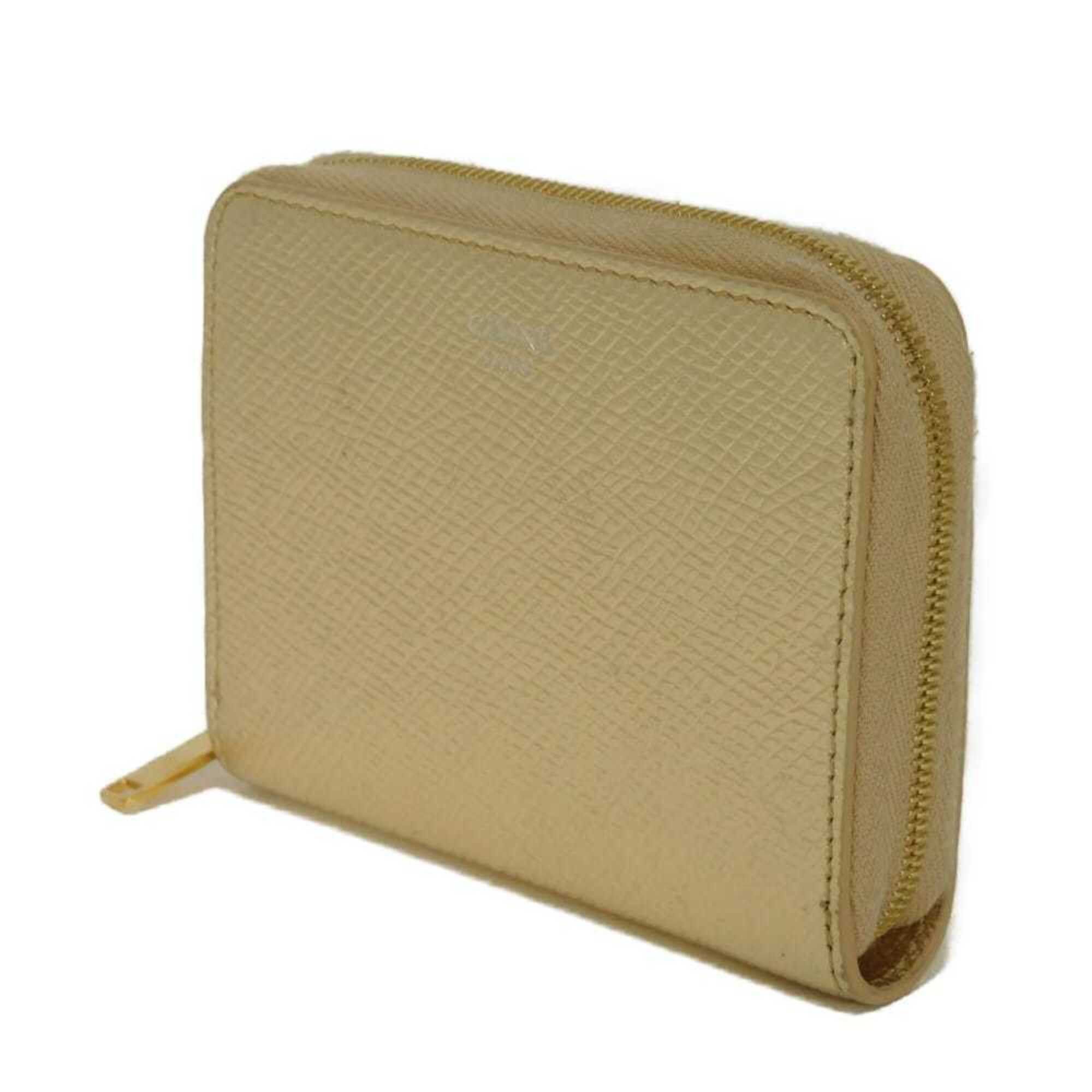 Celine Celine Coin Case, Laminated, Compact, Zip-around, New Logo, Metallic Gold, 10B663BG5.35OR, Men's & Women's Size ONE SIZE - 2 Thumbnail