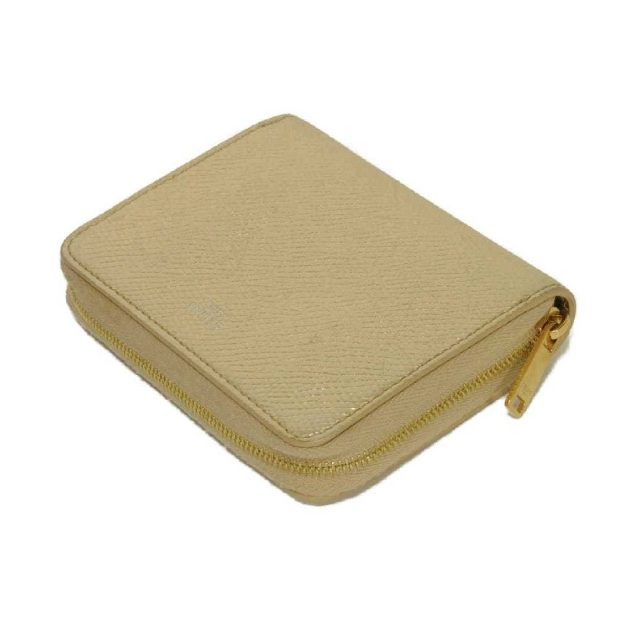 Celine Celine Coin Case, Laminated, Compact, Zip-around, New Logo, Metallic Gold, 10B663BG5.35OR, Men's & Women's Size ONE SIZE - 4 Thumbnail