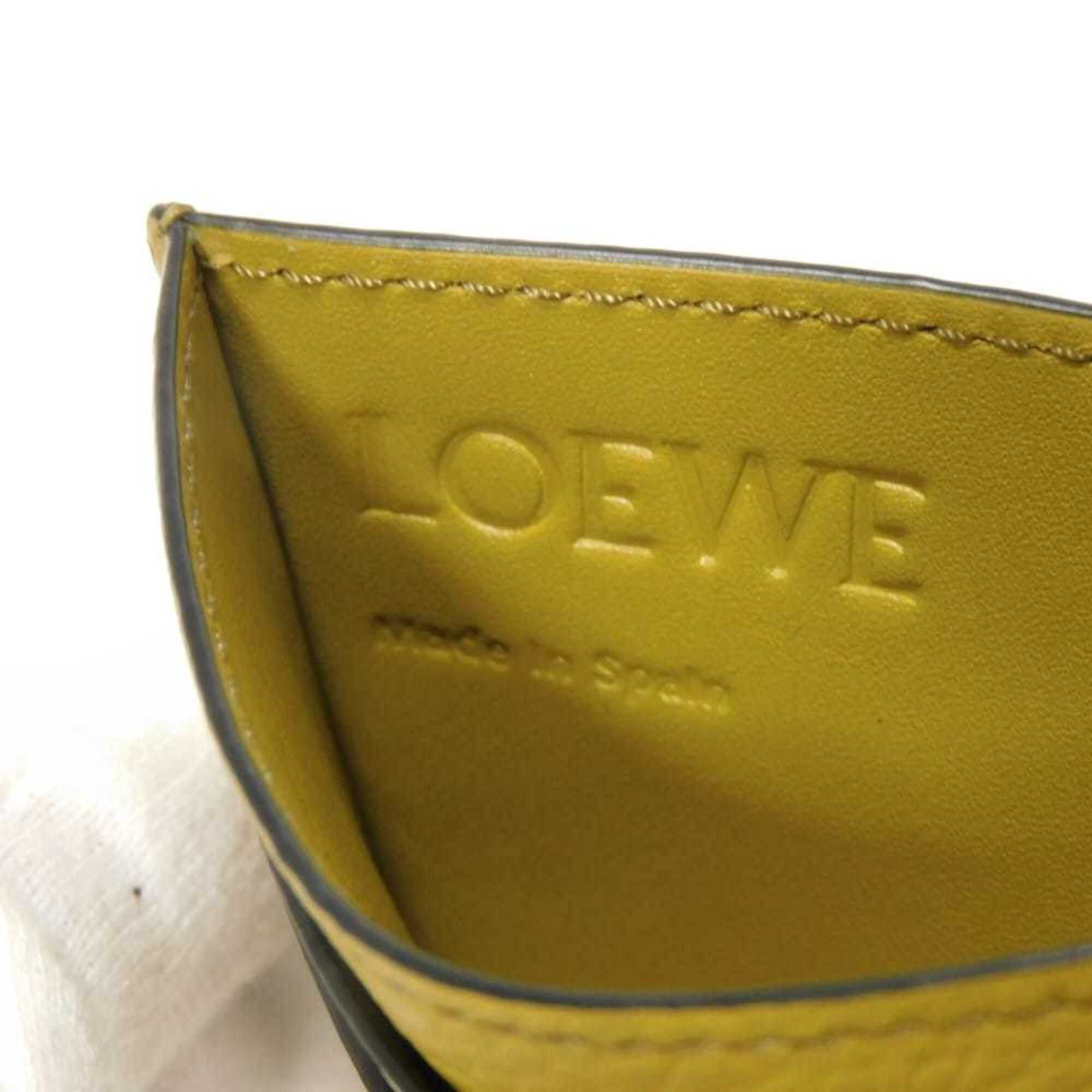 Loewe LOEWE Signature Plain Card Case, Bi-color Khaki Calf Smooth Pass Logo, Olive, C314322X01, Men's & Women's Size ONE SIZE - 6 Thumbnail
