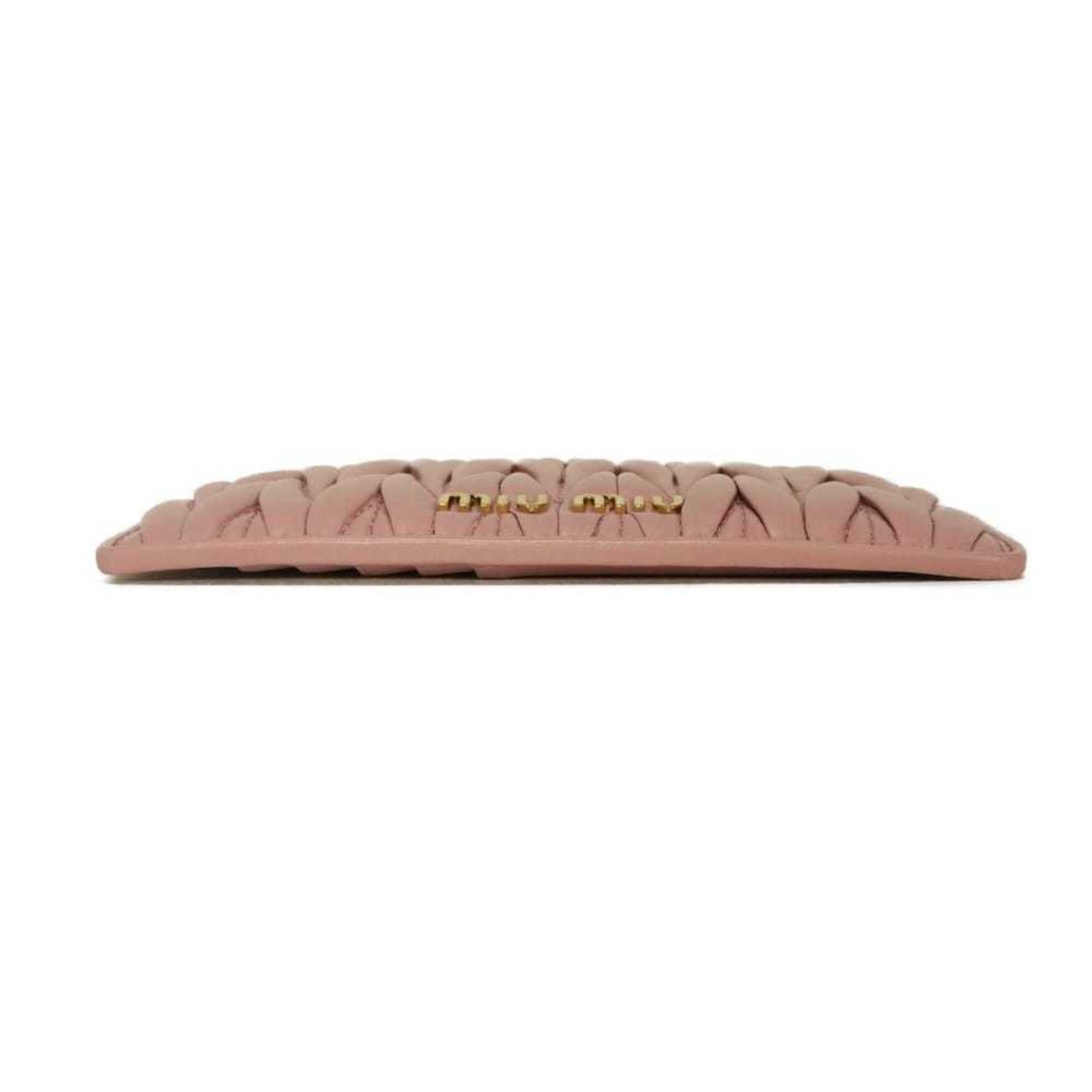 Miu Miu Miu coin case, Matelassé gathered lambskin card case with RFID IC chip, metal logo, pink, 5MB006, women's. Size ONE SIZE - 21 Thumbnail