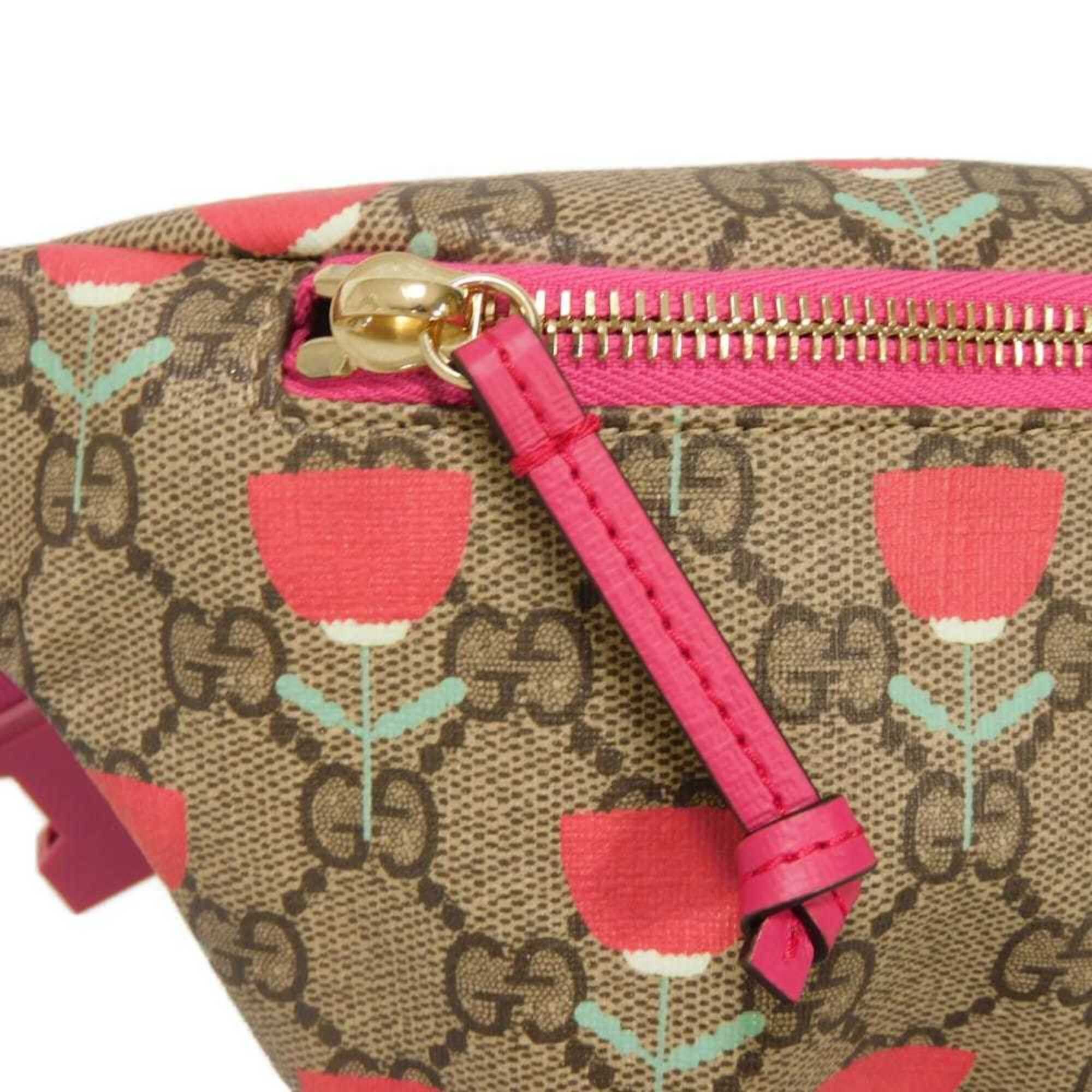 Gucci Gucci GG Supreme Flower Print Waist Bag (Kim Seung-yeon Tulip Design) - 502095 FADQR 8587 Men's & Women's Size ONE SIZE - 4 Thumbnail