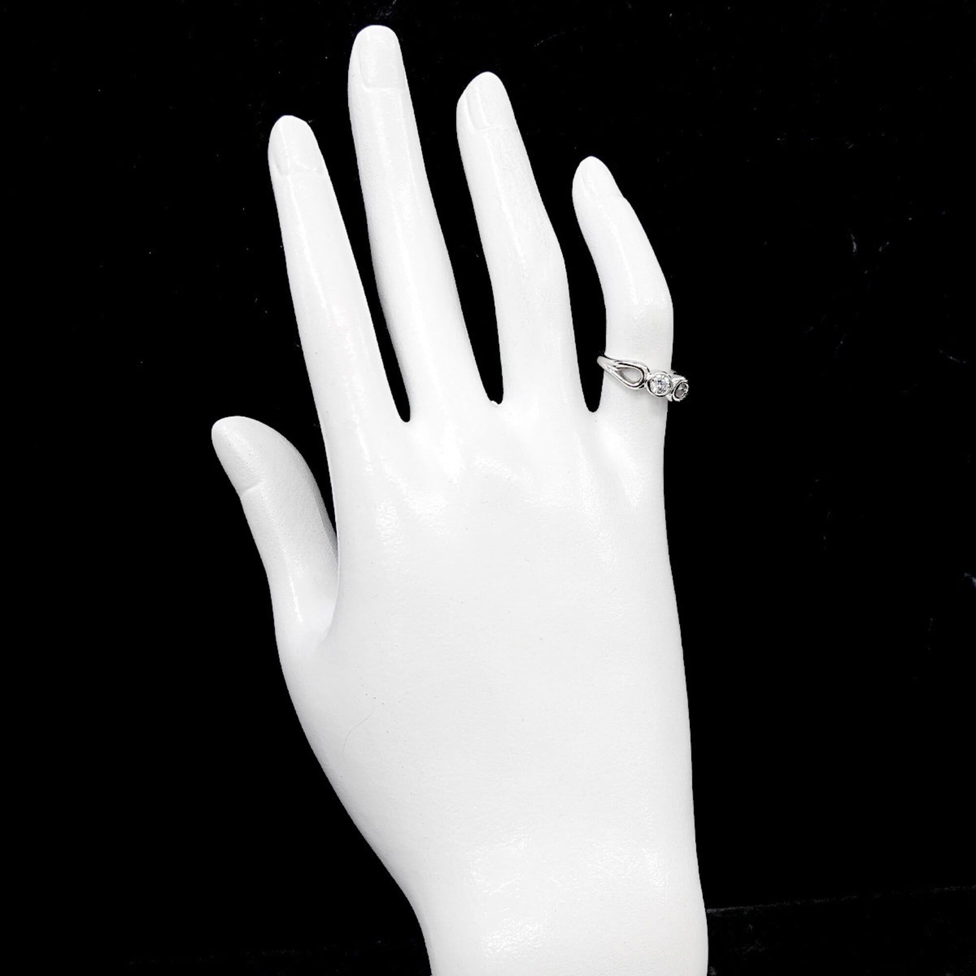 Tiffany & Co. Tiffany & Co. Double Teardrop Ring with Diamonds, Platinum (Pt) Size ONE SIZE - 7 Thumbnail