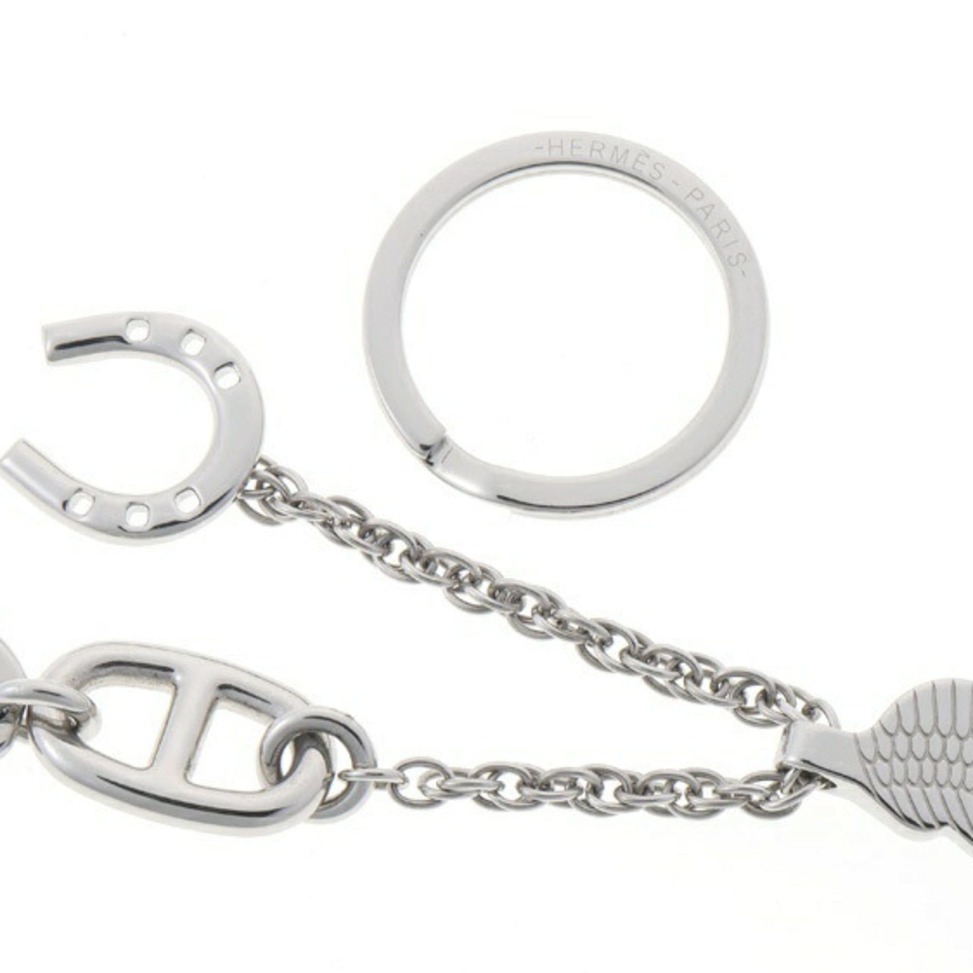 Hermes Hermes Keychain Bon Voyage Keyring Metal Silver Size ONE SIZE - 5 Thumbnail
