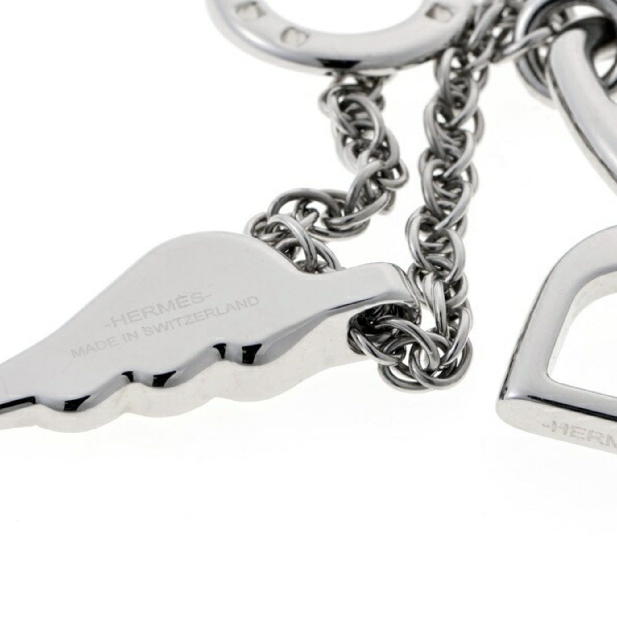 Hermes Hermes Keychain Bon Voyage Keyring Metal Silver Size ONE SIZE - 4 Thumbnail