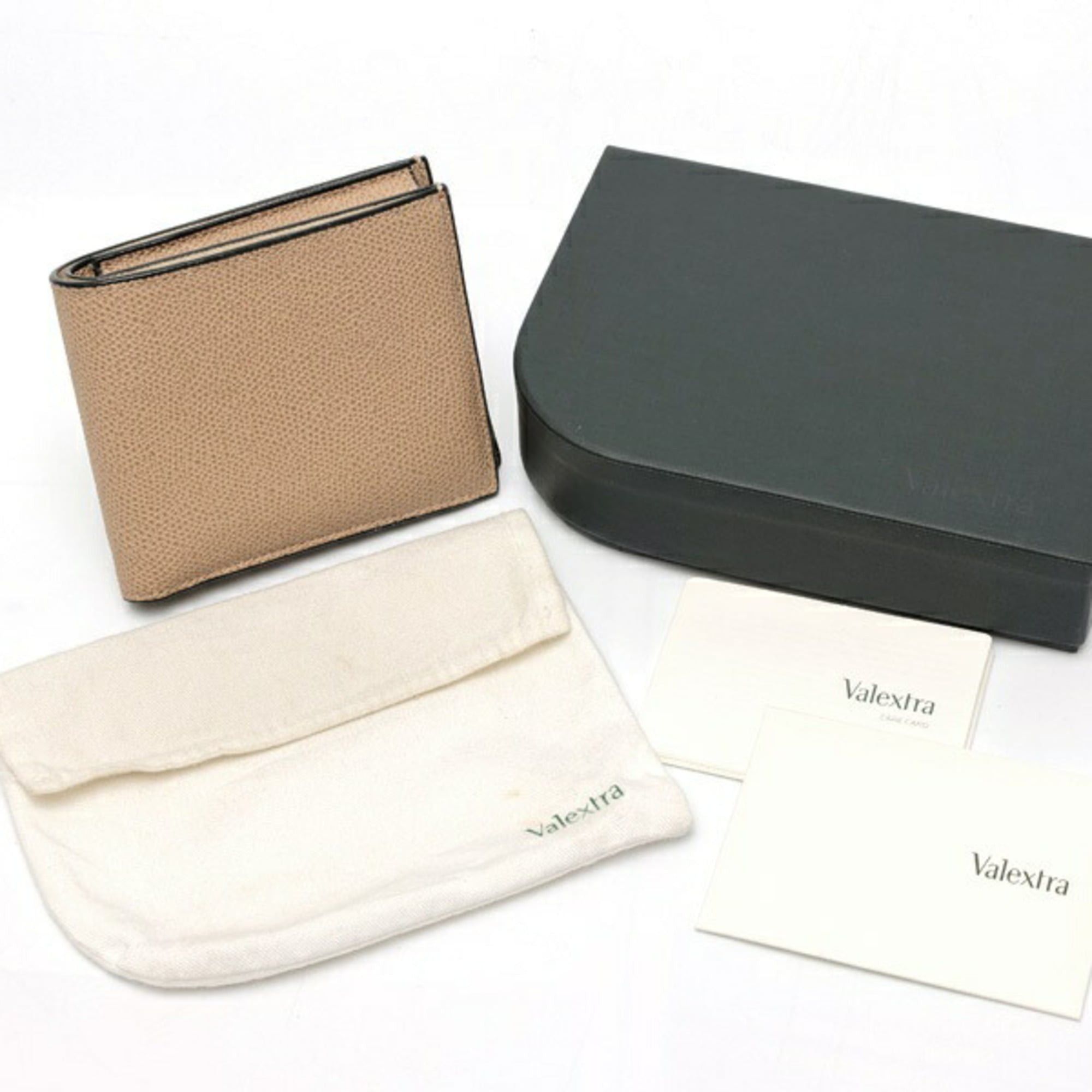 Valextra Valextra Bi-fold Wallet with Coin Purse, 4 Card Slots, Compact, Soft Calfskin, Greige Size ONE SIZE - 7 Thumbnail