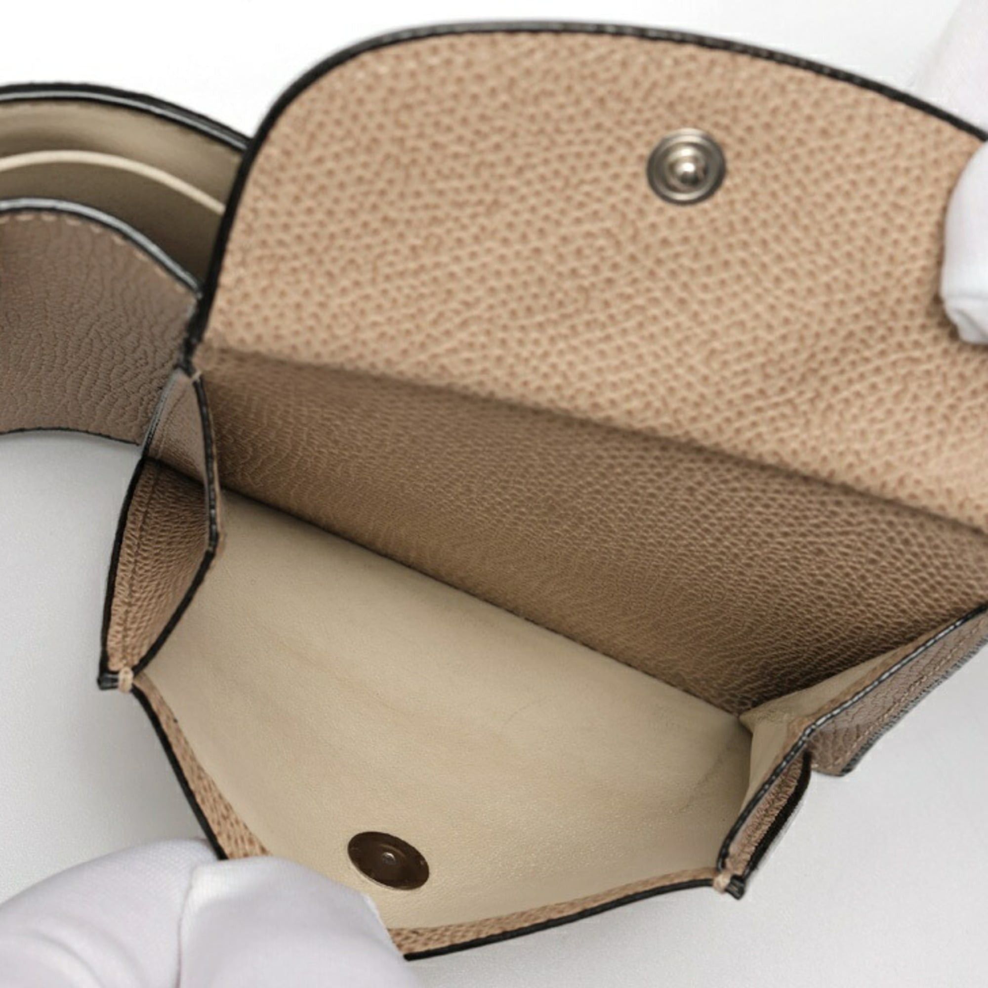 Valextra Valextra Bi-fold Wallet with Coin Purse, 4 Card Slots, Compact, Soft Calfskin, Greige Size ONE SIZE - 5 Thumbnail