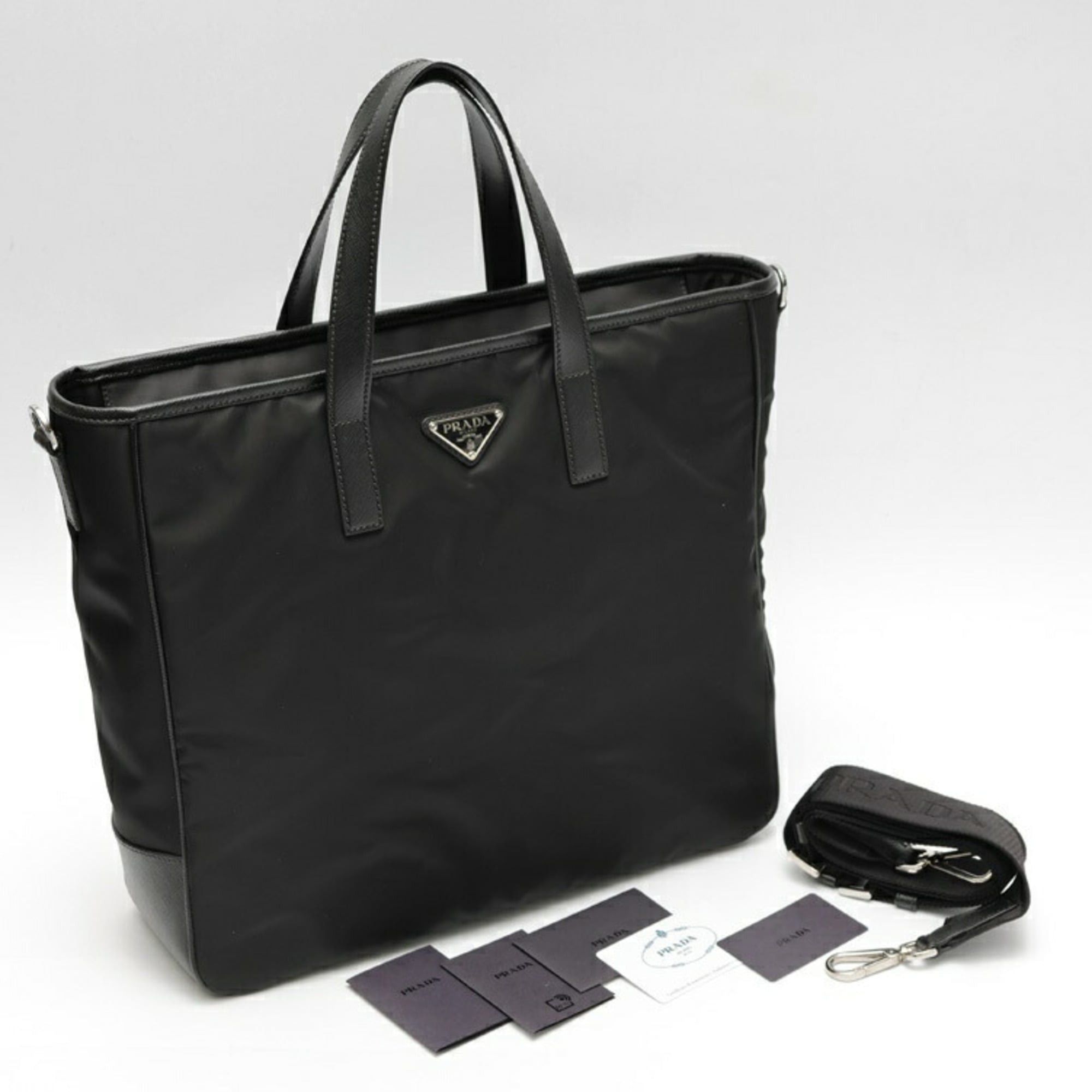 Prada Prada Tote Bag Shoulder 2VG064 Nylon Saffiano Leather Black Size ONE SIZE - 6 Thumbnail