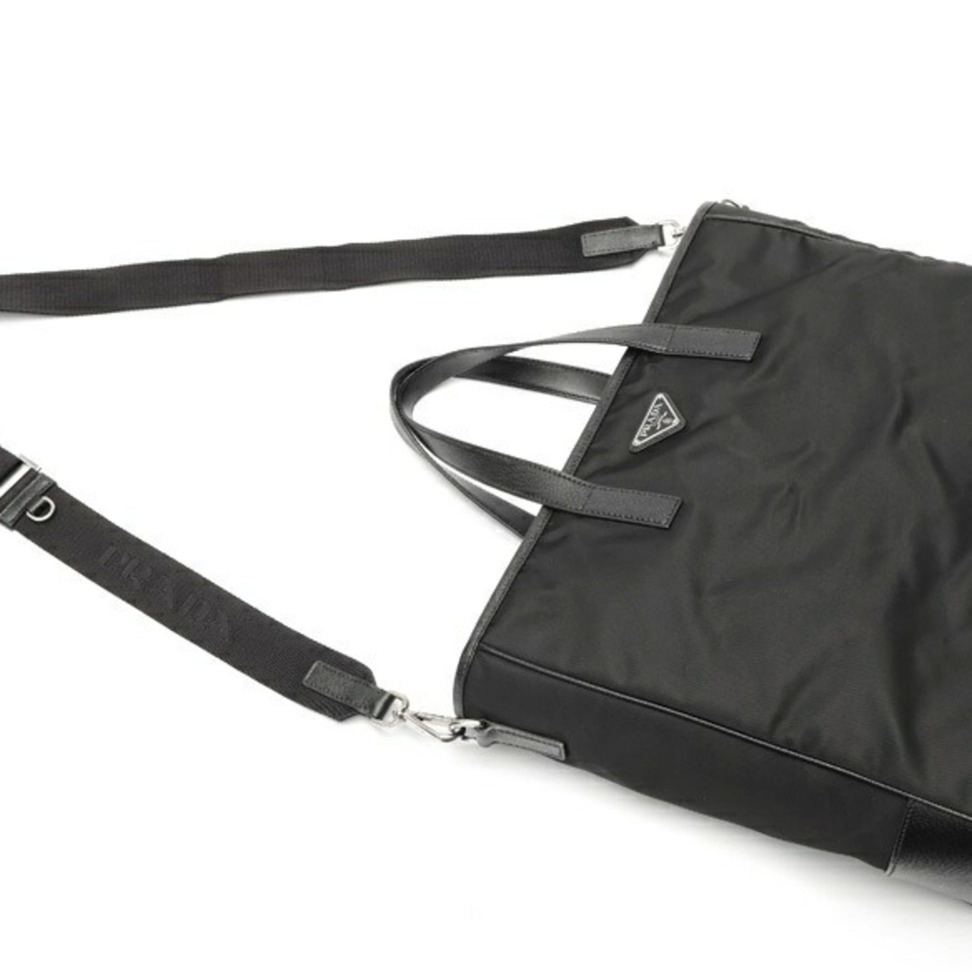 Prada Prada Tote Bag Shoulder 2VG064 Nylon Saffiano Leather Black Size ONE SIZE - 2 Thumbnail
