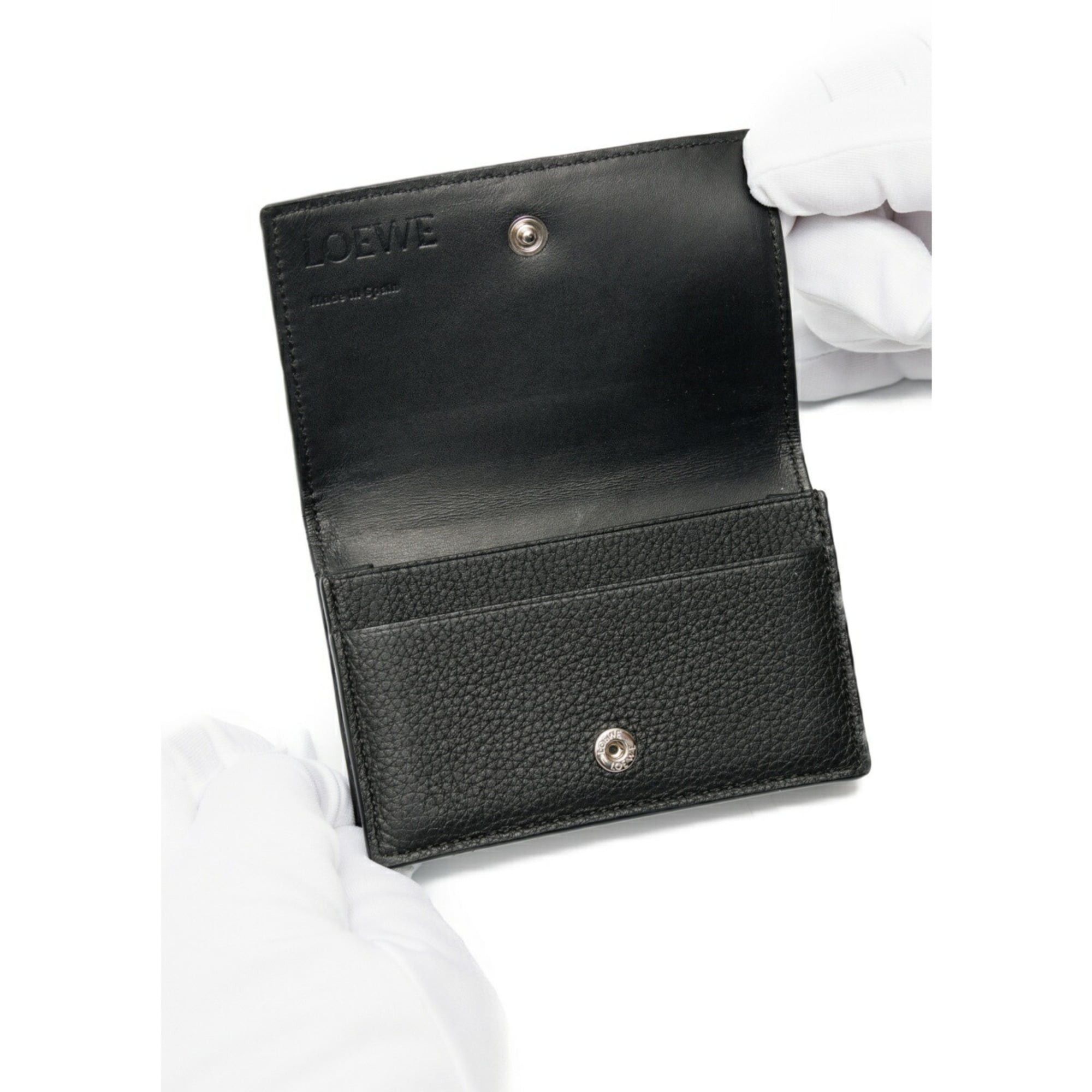 Loewe Loewe card holder/card case, model C660M97X04, soft grain calf leather, black. Size ONE SIZE - 4 Thumbnail