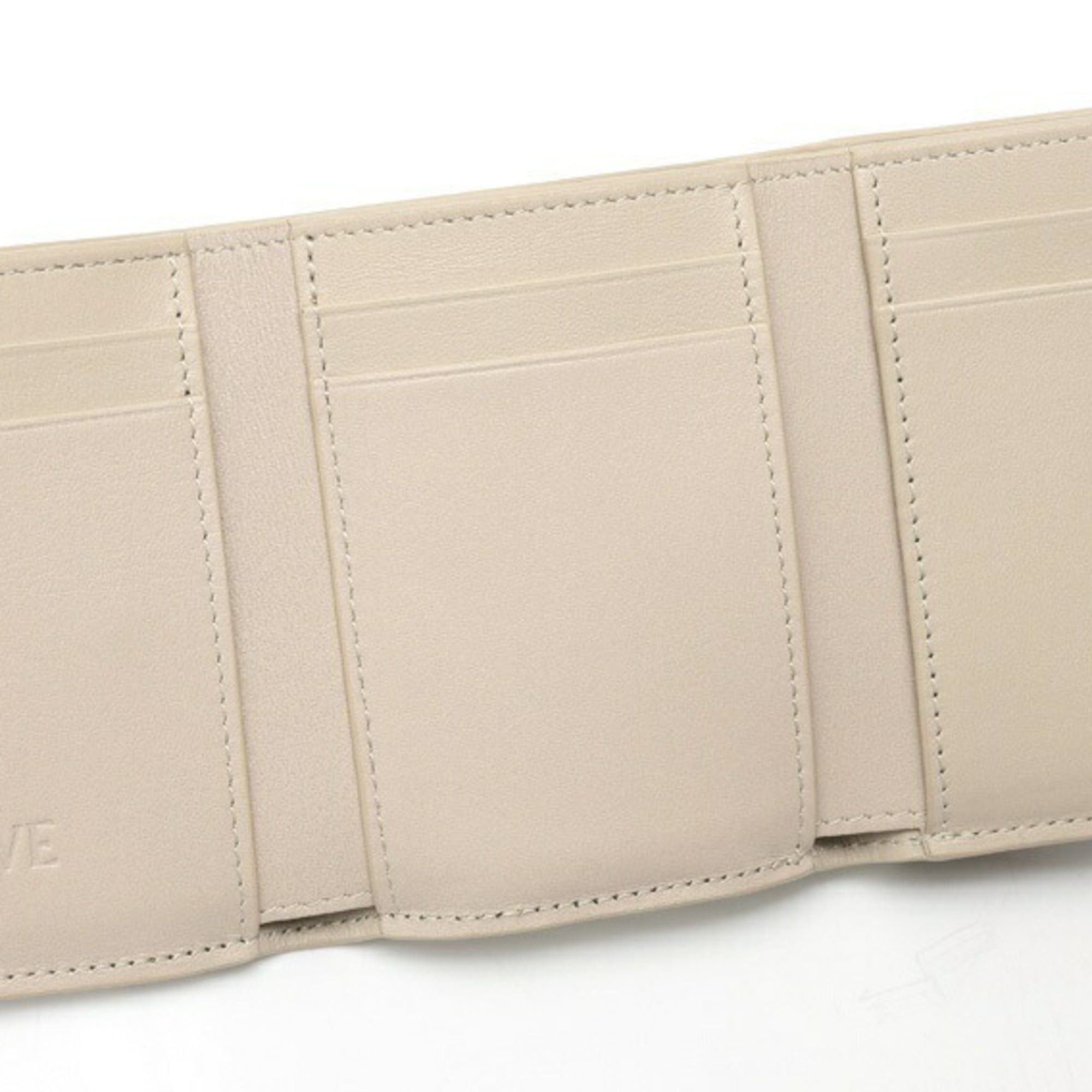 Loewe Loewe Anagram Trifold Wallet, C821TR2X, Pebble Grain Calf Leather, Light Ghost (Greige) Size ONE SIZE - 6 Thumbnail