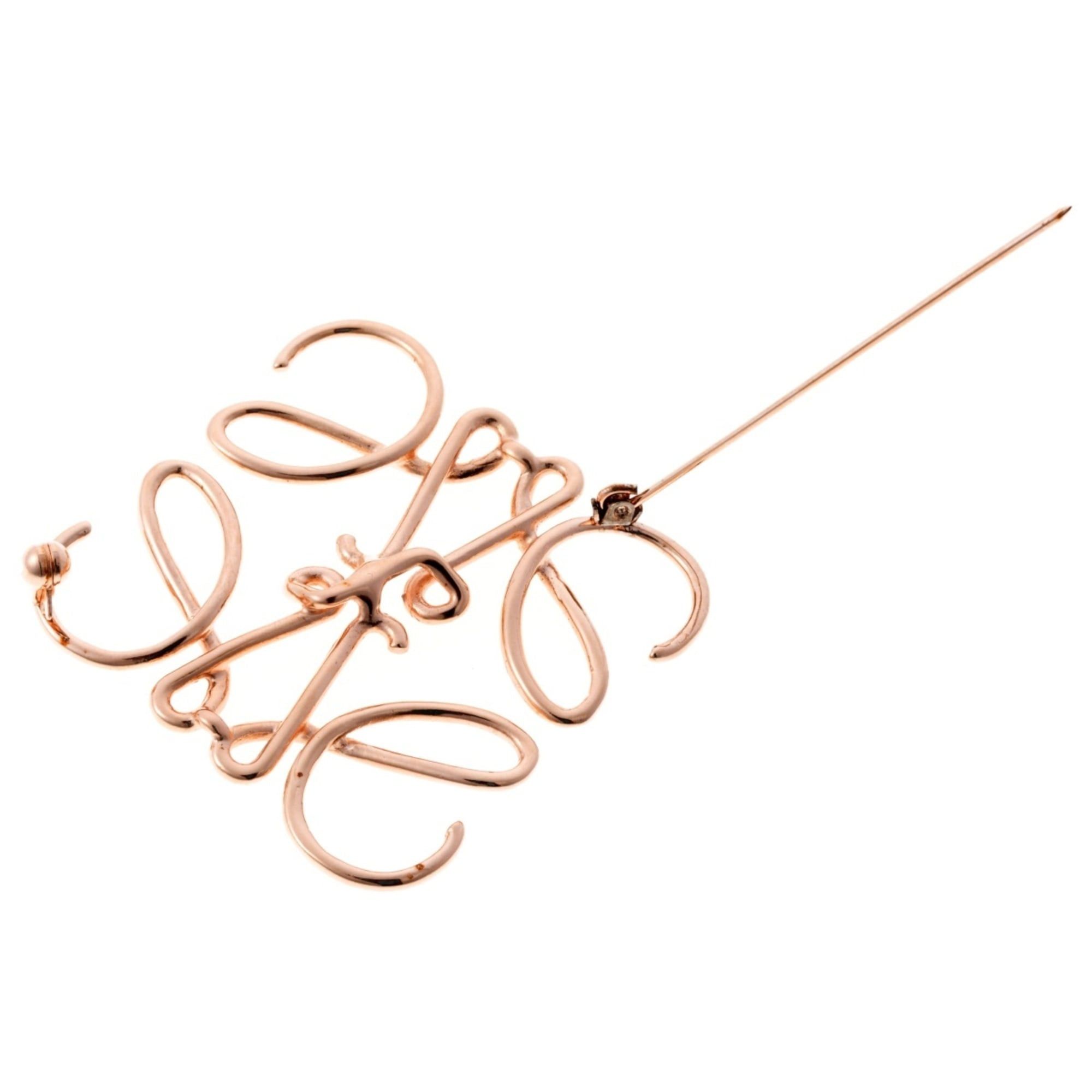 Loewe Loewe Anagram Brooch, 111.27.027, Metal, Rose Gold Size ONE SIZE - 4 Thumbnail