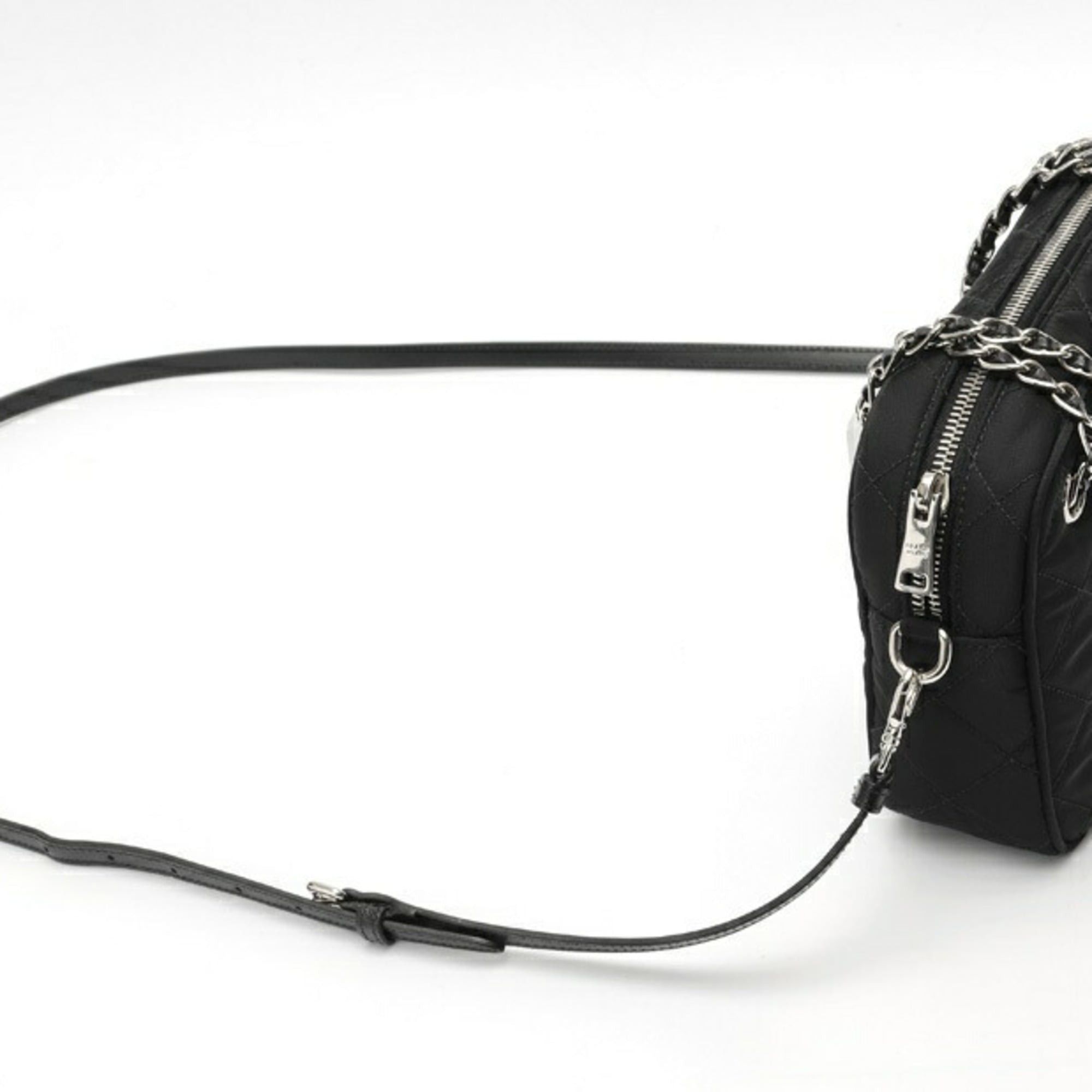 Prada Prada chain shoulder bag, model 1BH910, quilted nylon, black. Size ONE SIZE - 2 Thumbnail