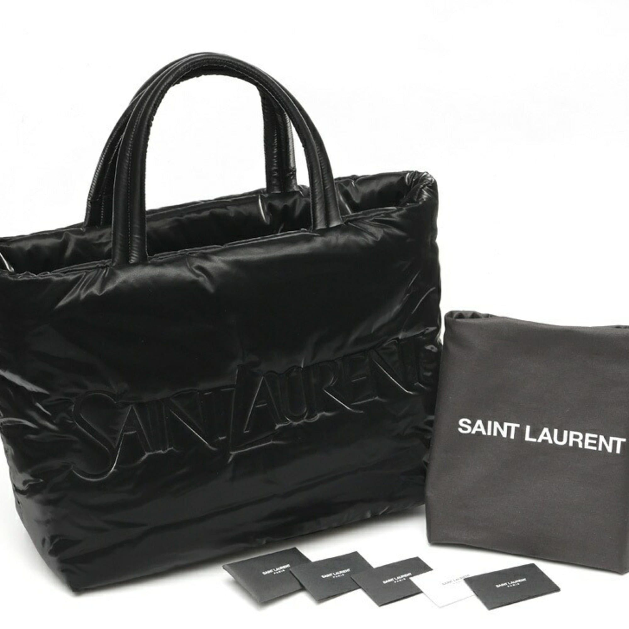 Saint Laurent Paris Saint Laurent Wide Puffer Tote Bag 756269, Nylon, Black Size ONE SIZE - 6 Thumbnail